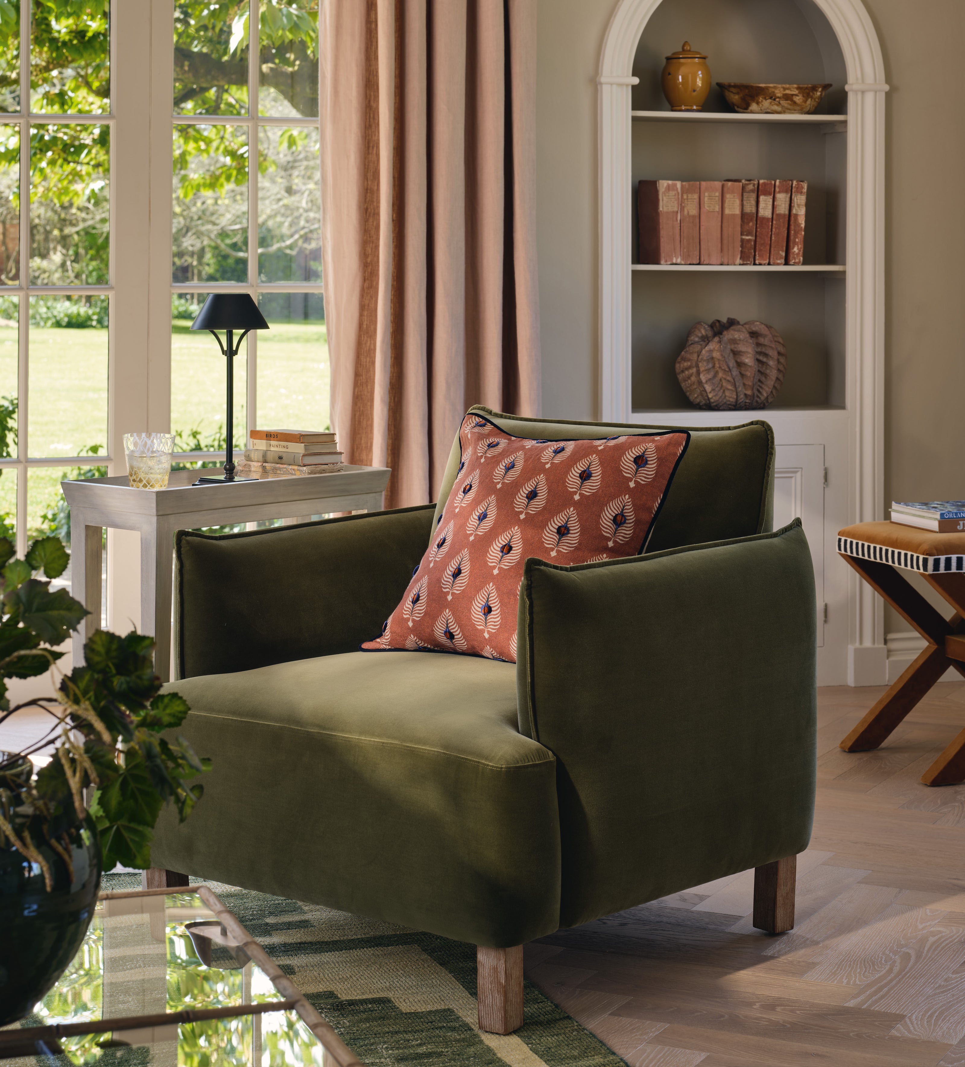 Alora Velvet Armchair - Spruce