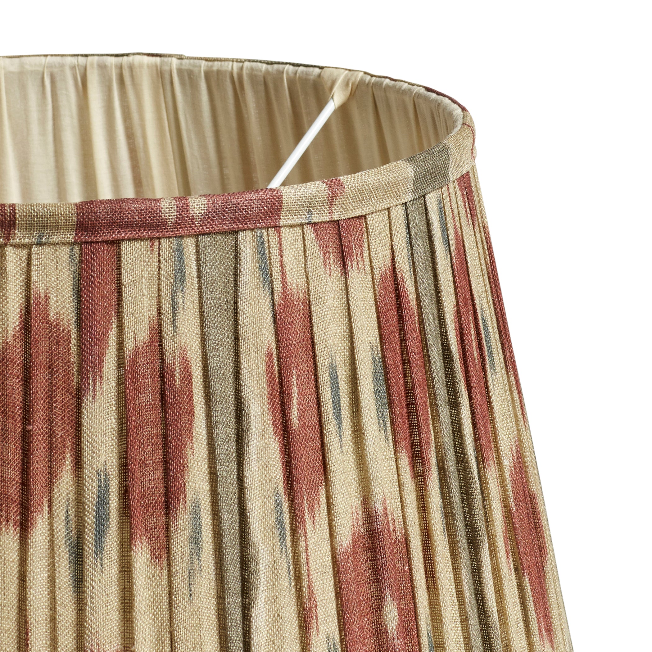 Amisha Pleated Linen Lampshade 35cm - Green/Burgundy