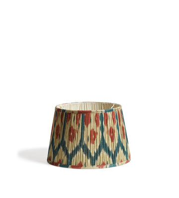 Amisha Pleated Linen Lampshade 35cm - Slate Blue/Gold
