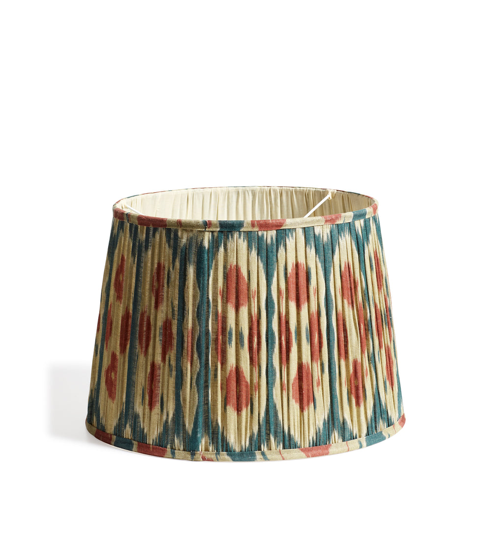 Amisha Pleated Linen Lampshade 45cm - Green/Burgundy