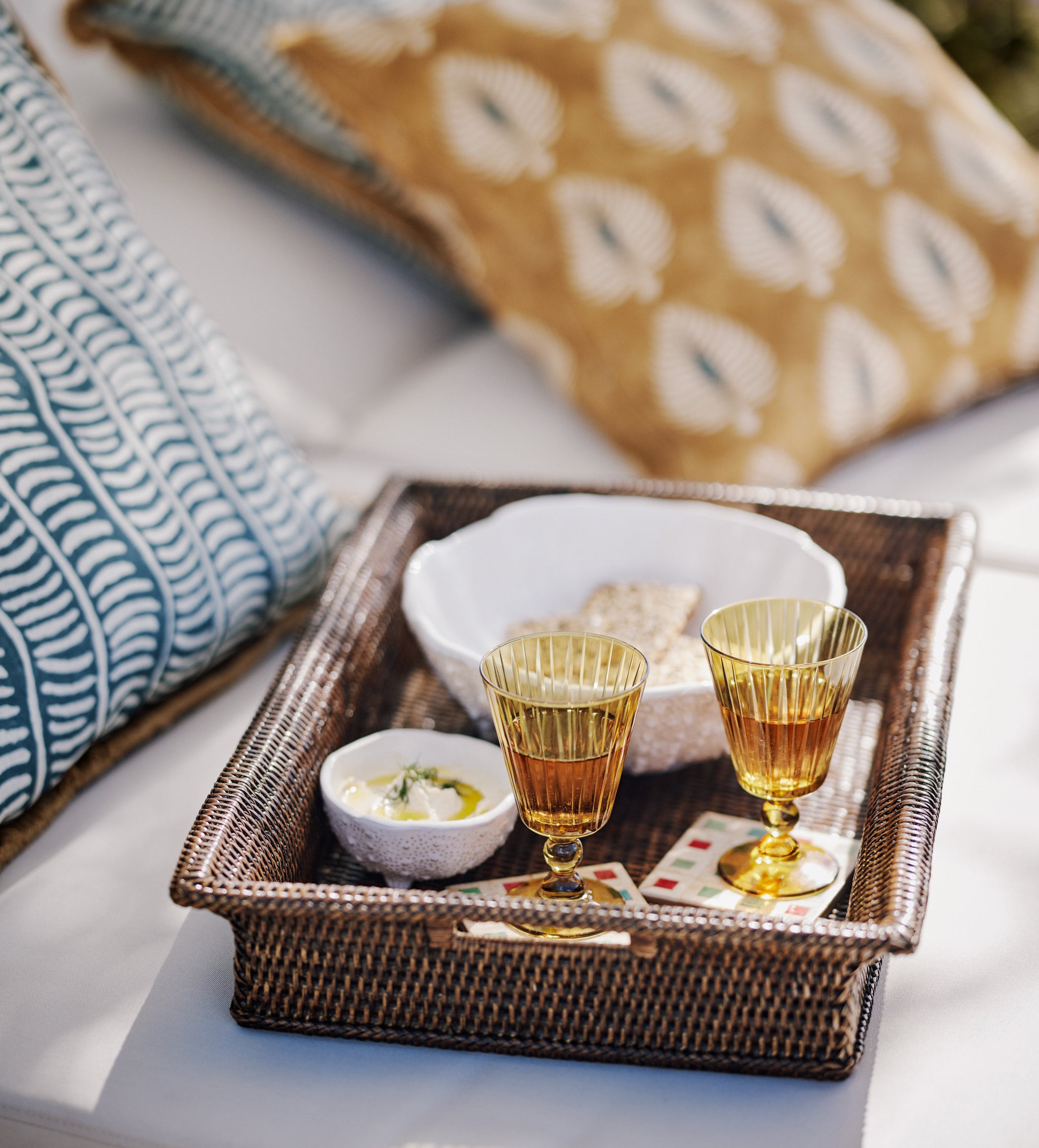 Ampelos Cut Red Wine Glasses - Set of Four - Amber