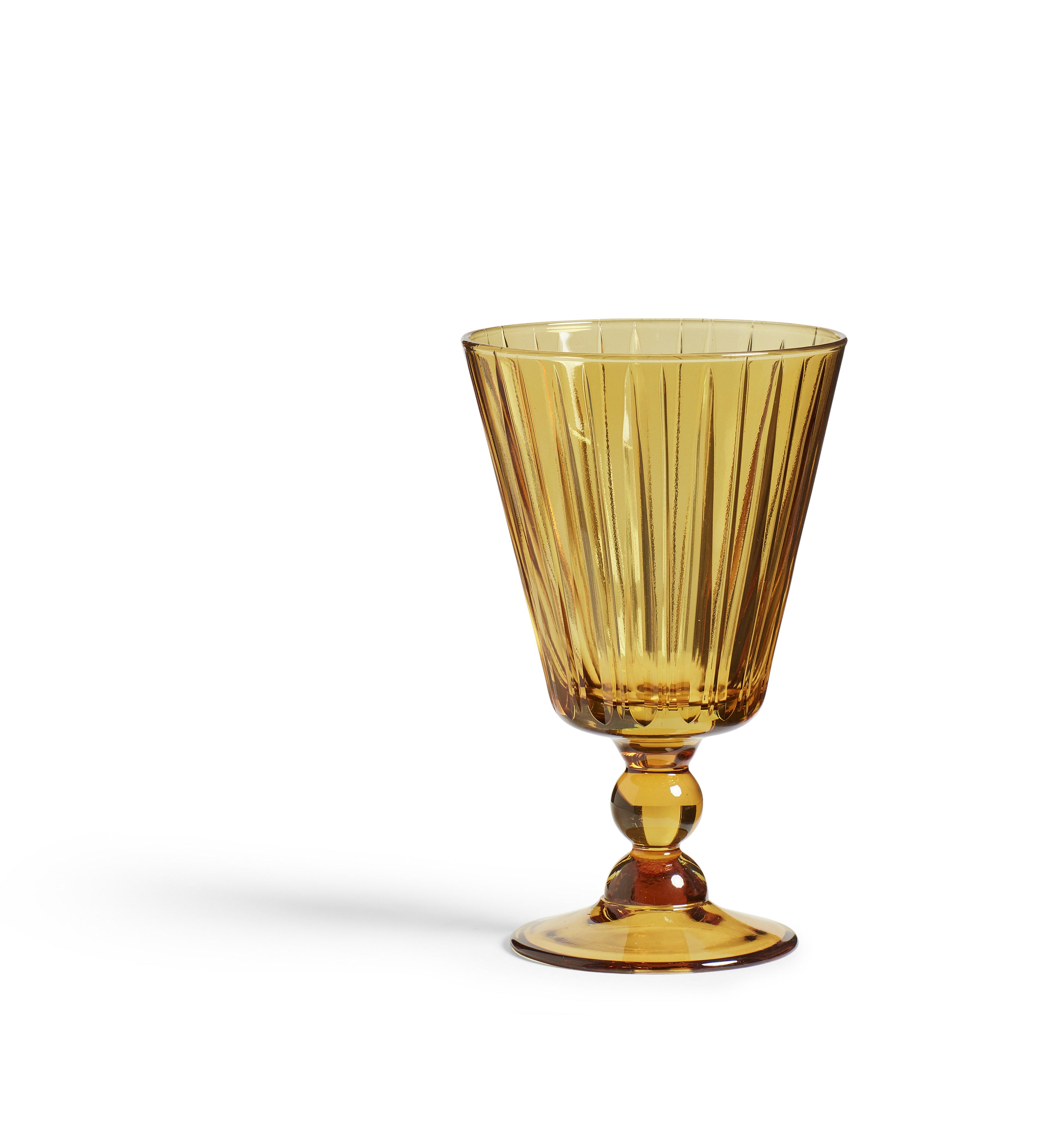 Ampelos Cut Red Wine Glasses - Set of Four - Amber