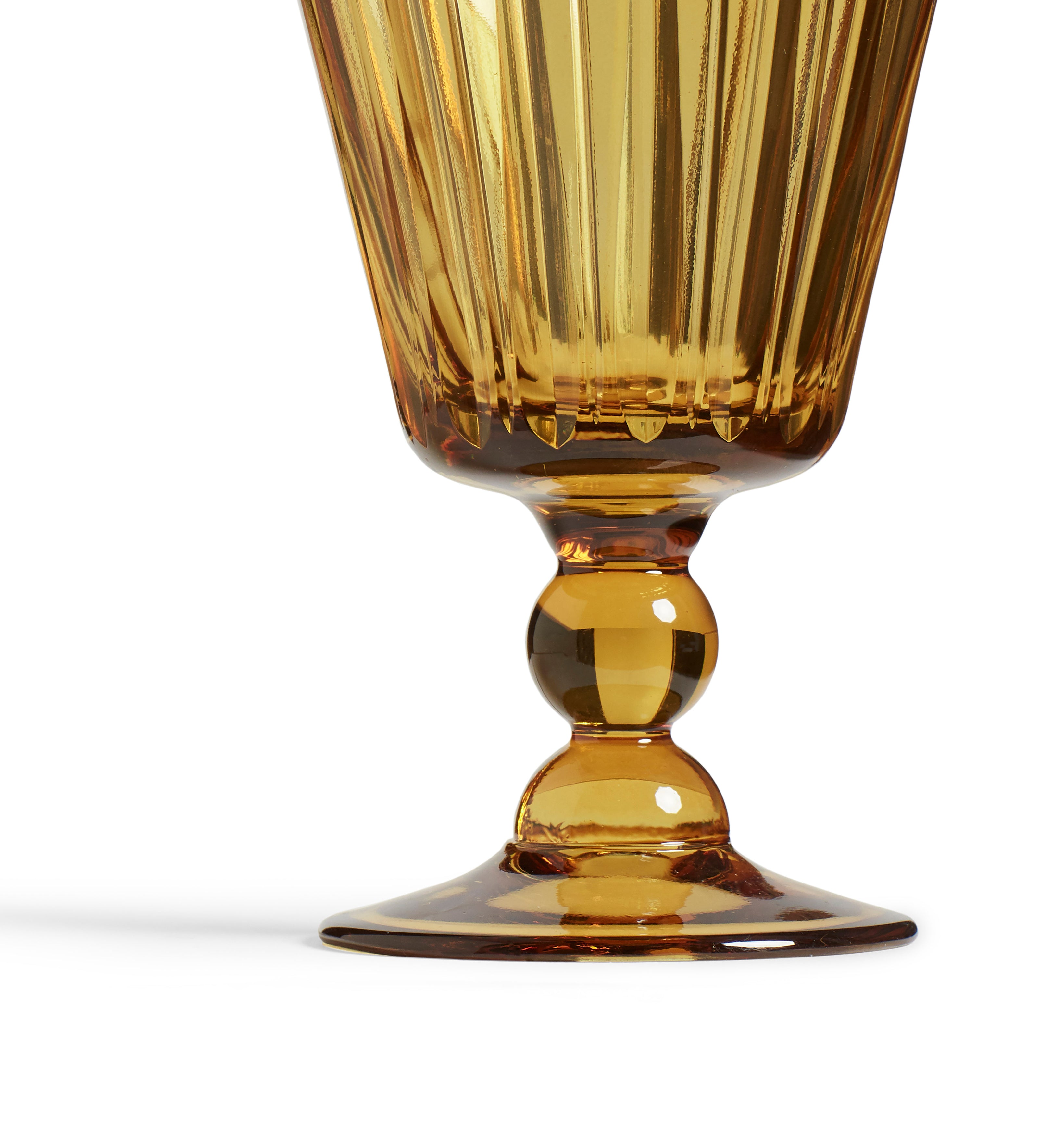 Ampelos Cut Red Wine Glasses - Set of Four - Amber