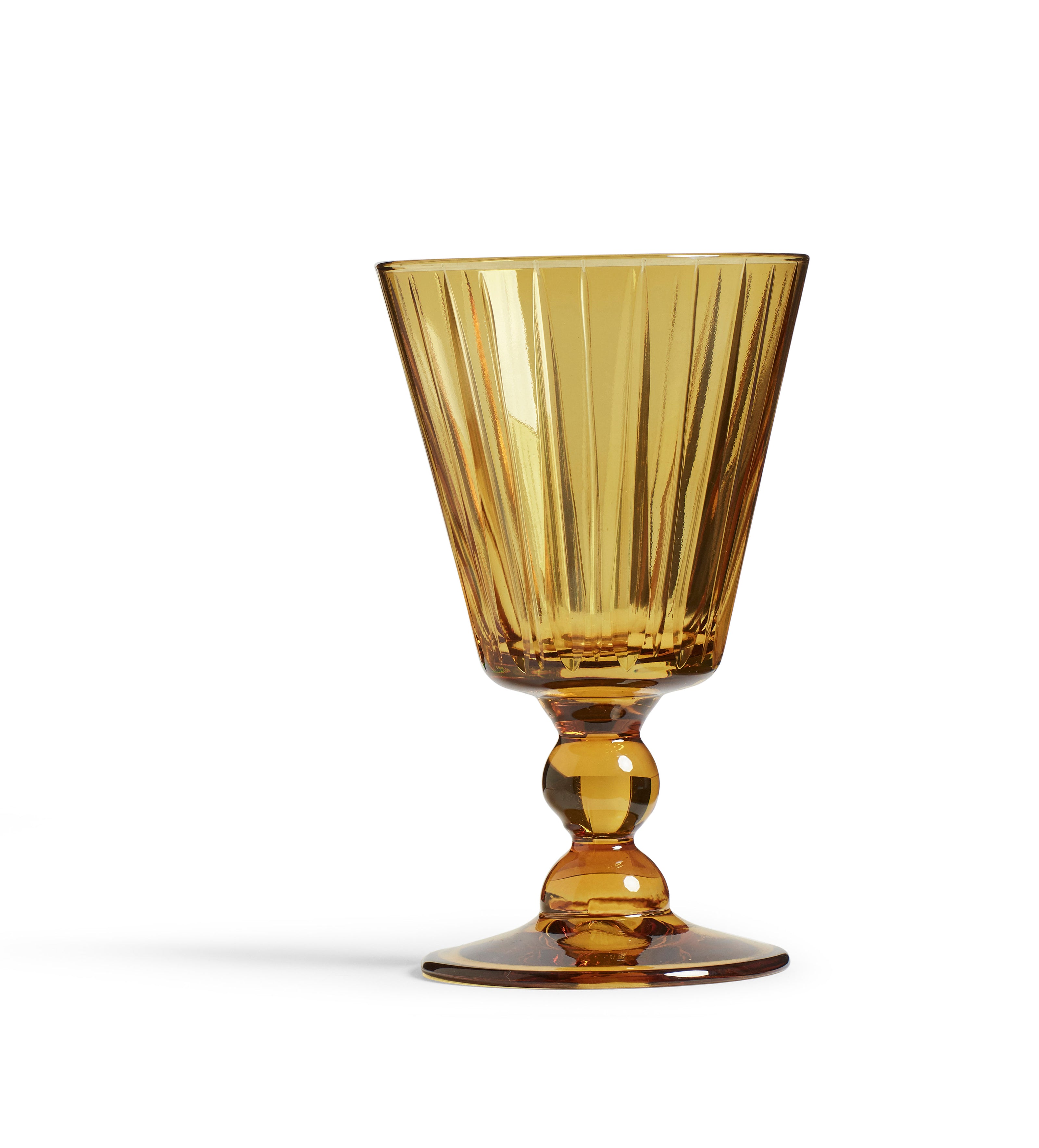 Ampelos Cut White Wine Glasses - Set of Four - Amber