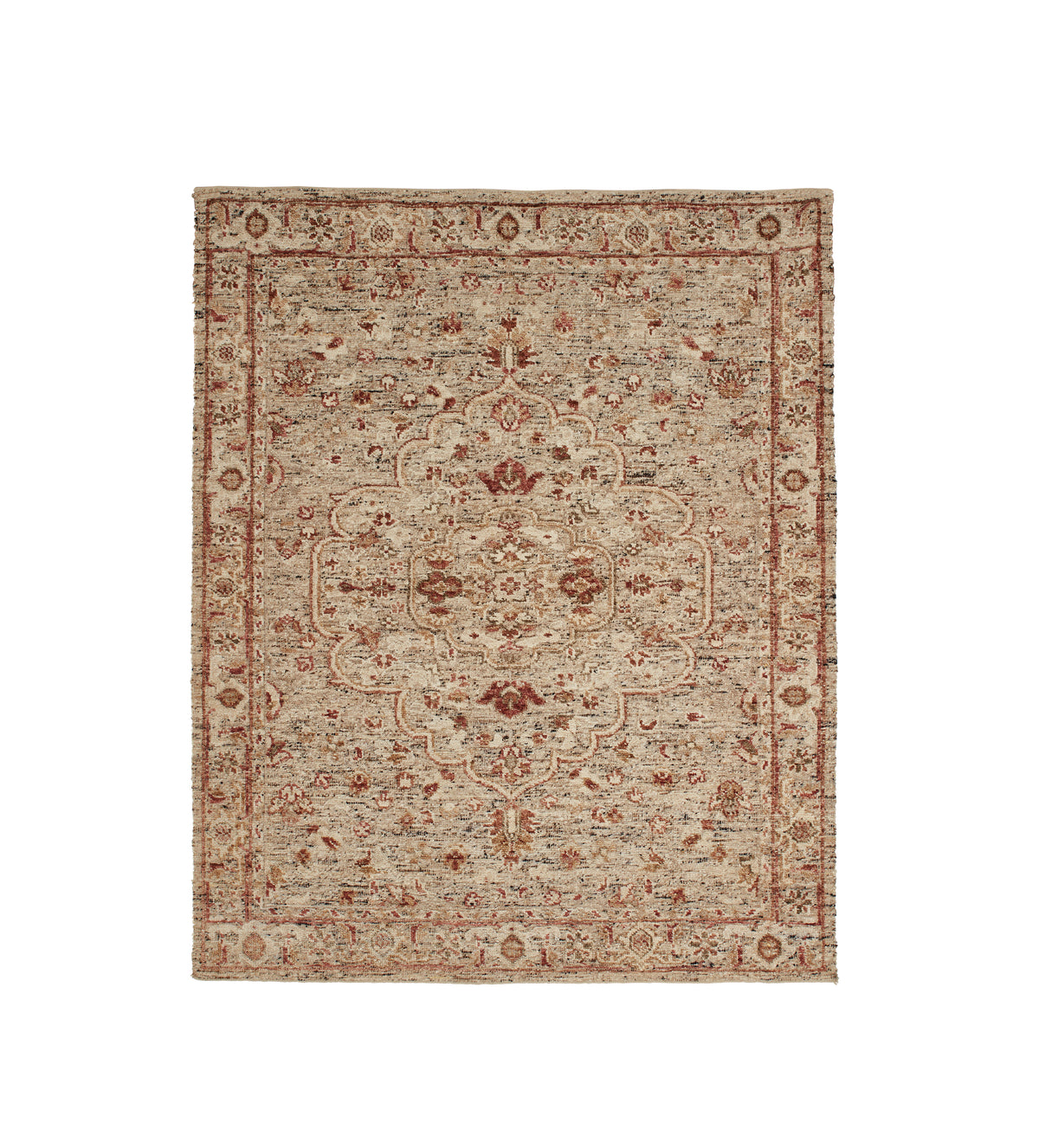 Oka Rust Rug Anahita Rug 244x305cm - Natural/Rose Pink | OKA