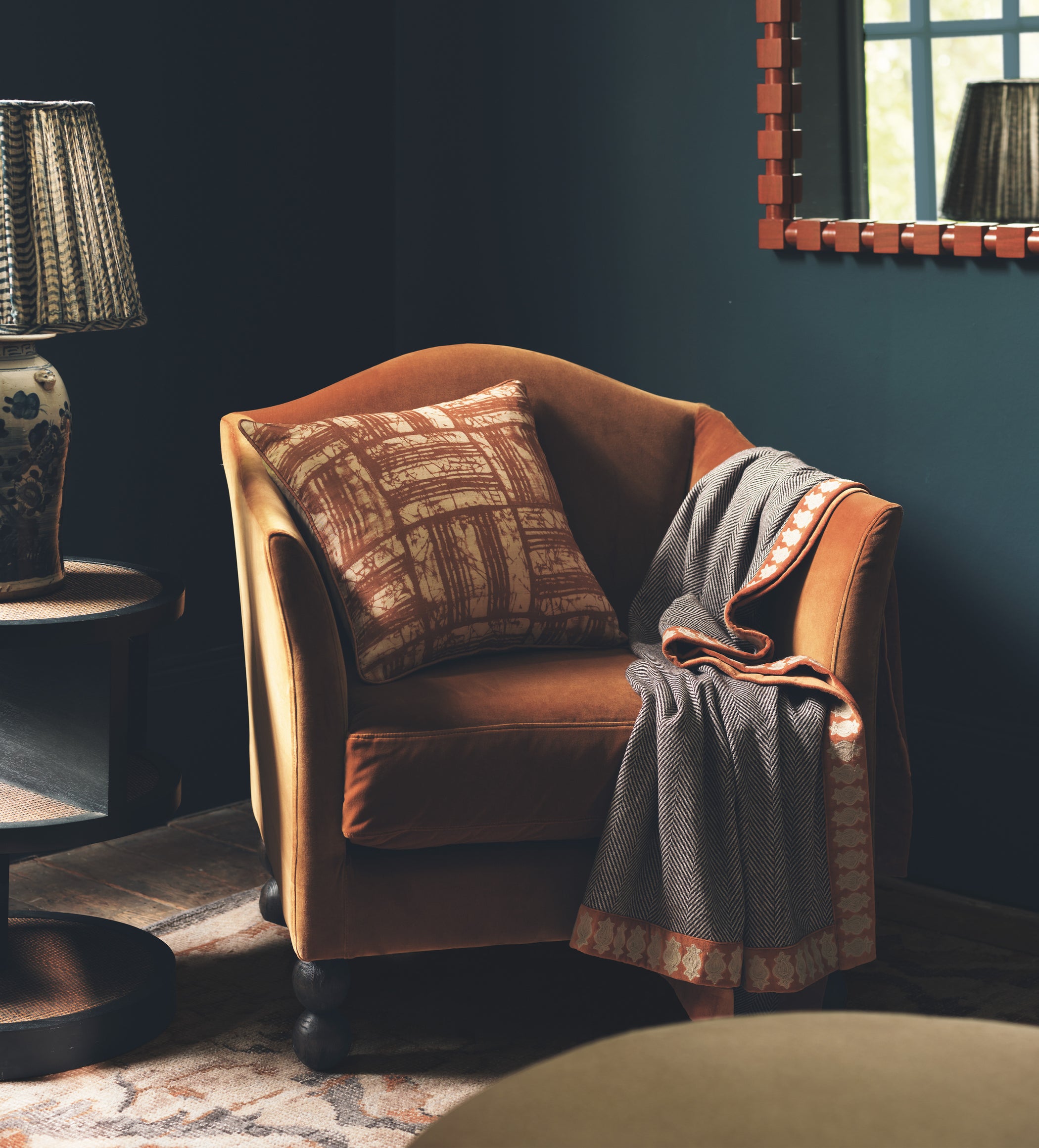 Andrea Velvet Armchair - Camel