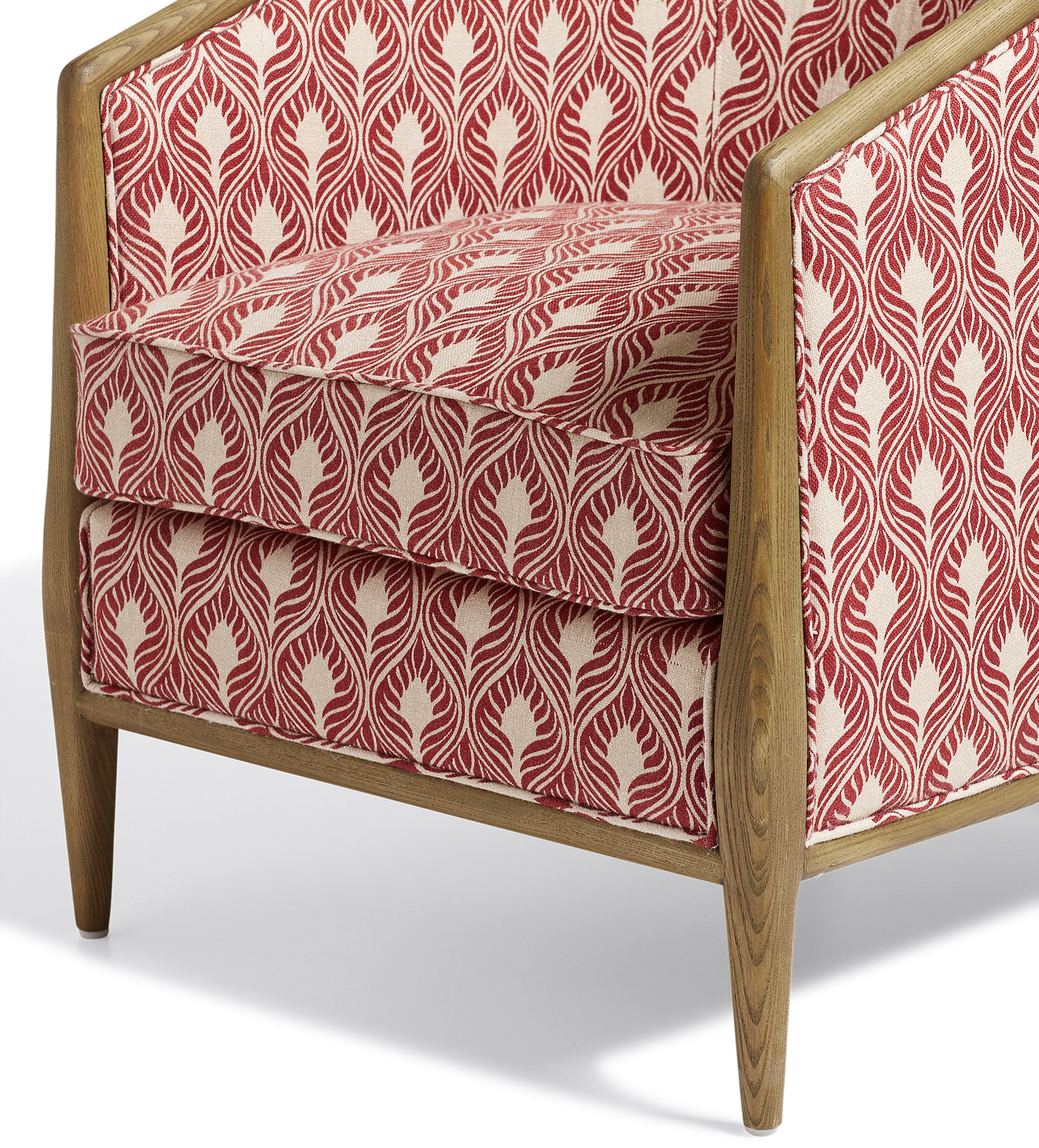 Annalee Ghini Feathers Linen Armchair - Red Garnet