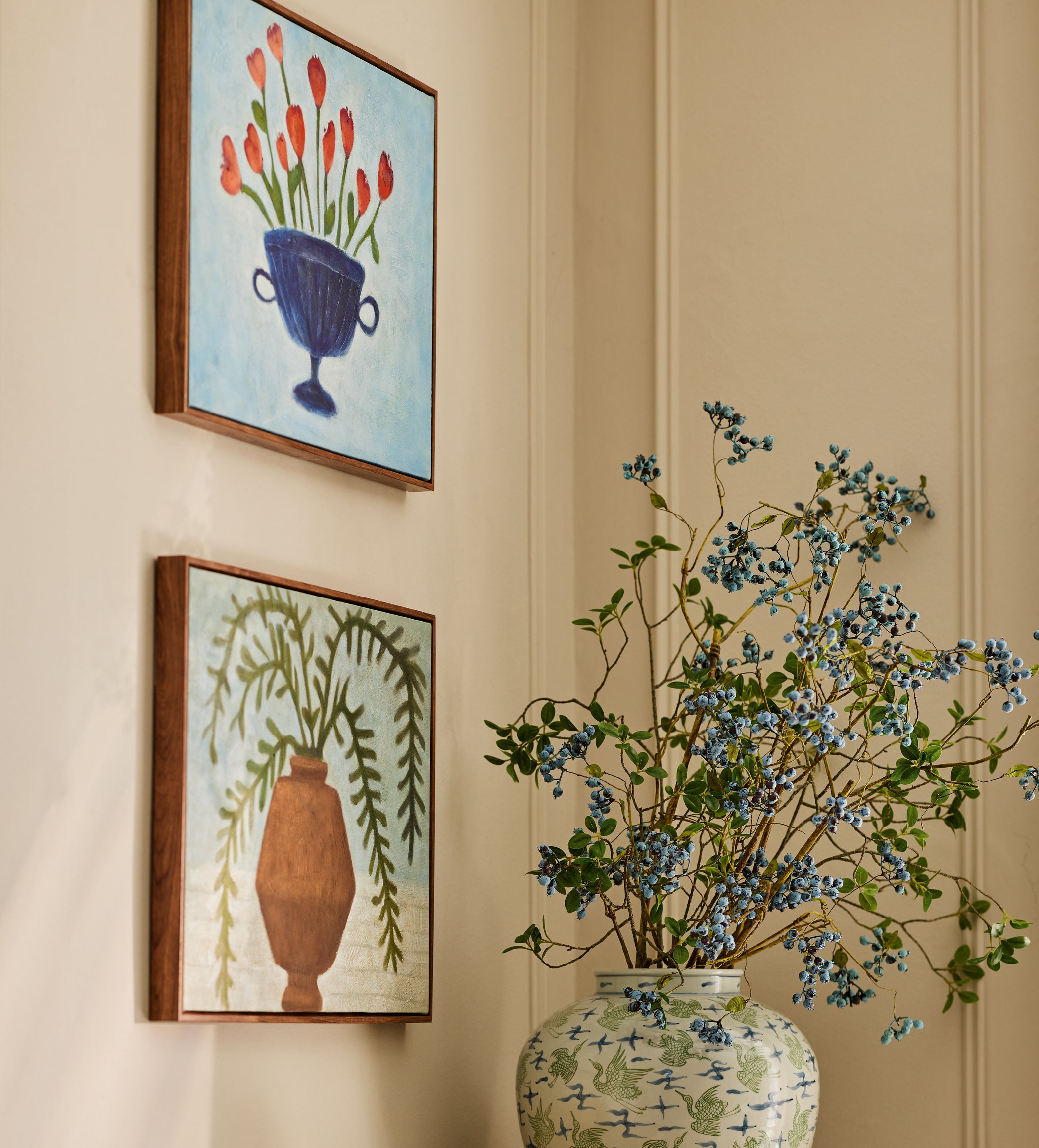 Anthodis Hand-Painted Wall Art Pair - Multi