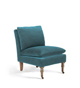 Apadana Velvet Armless Chair - Air Force Blue