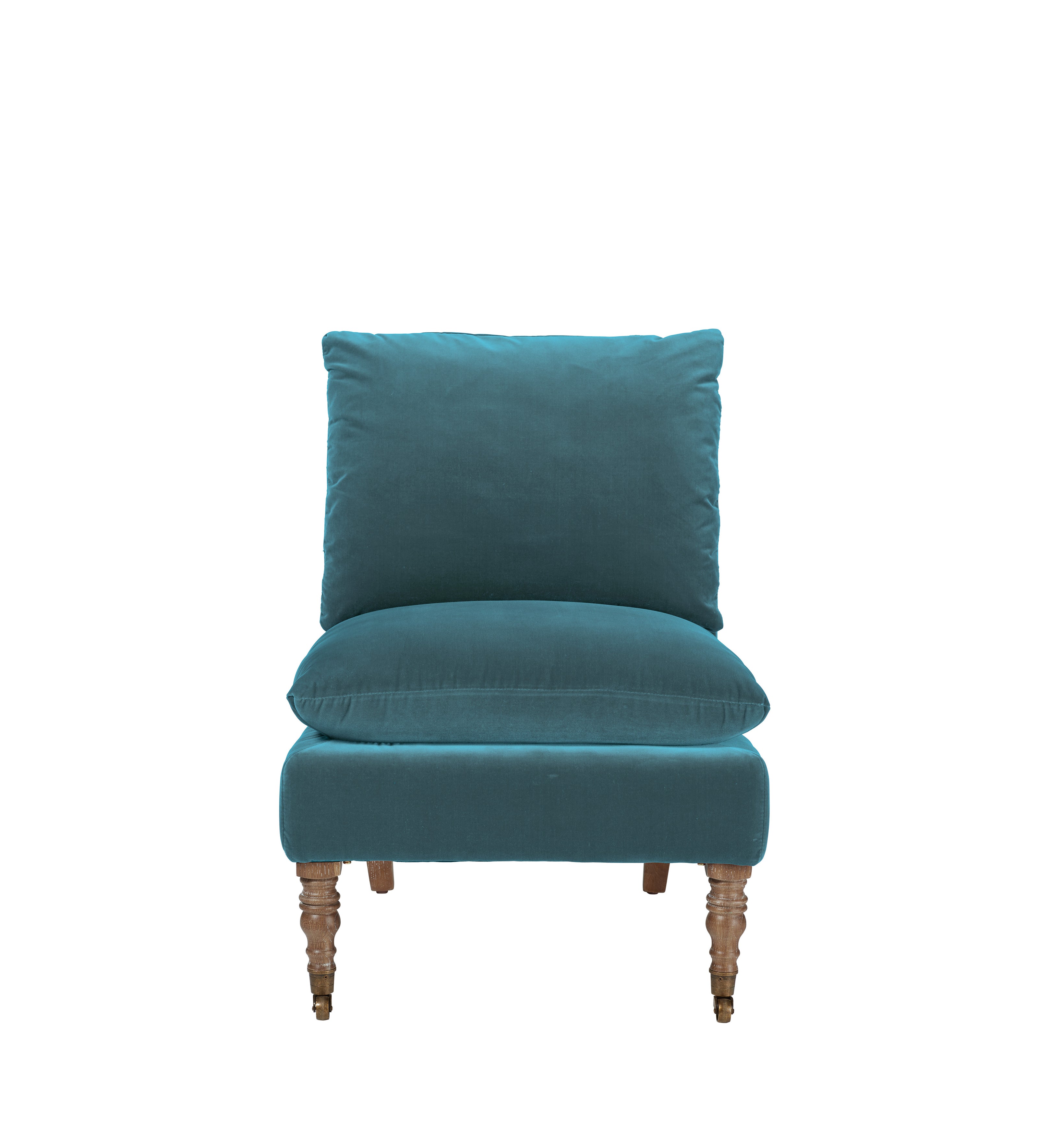 Apadana Velvet Armless Chair - Air Force Blue