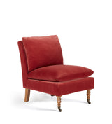 Apadana Velvet Armless Chair - Blood Orange