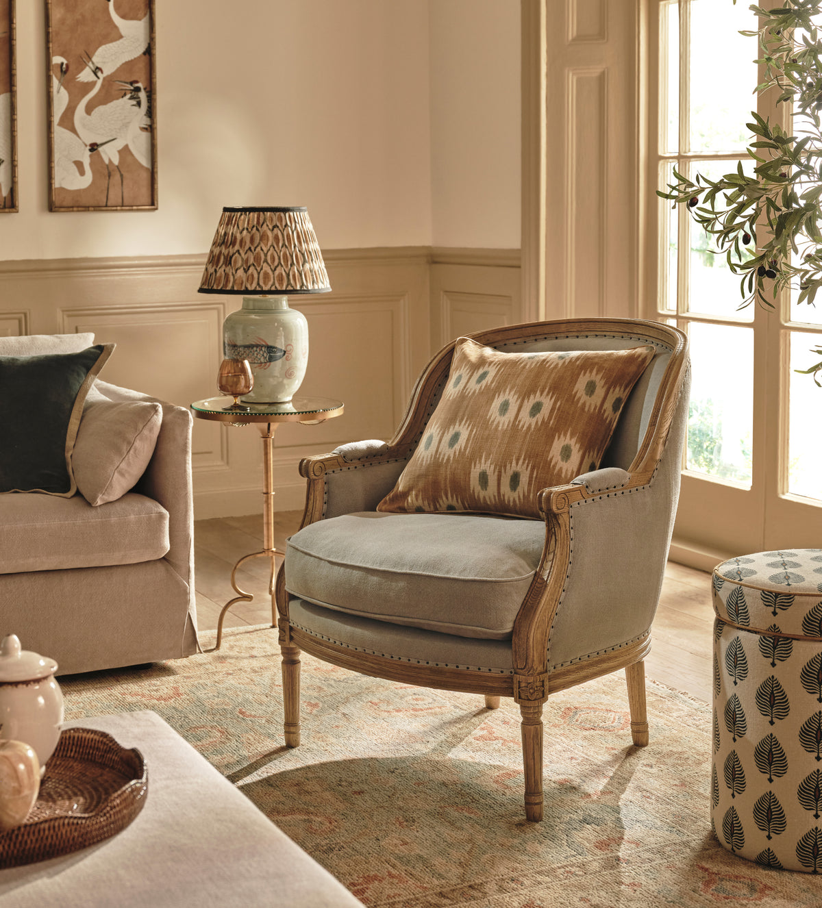 Arbre Linen Armchair - Ice Blue