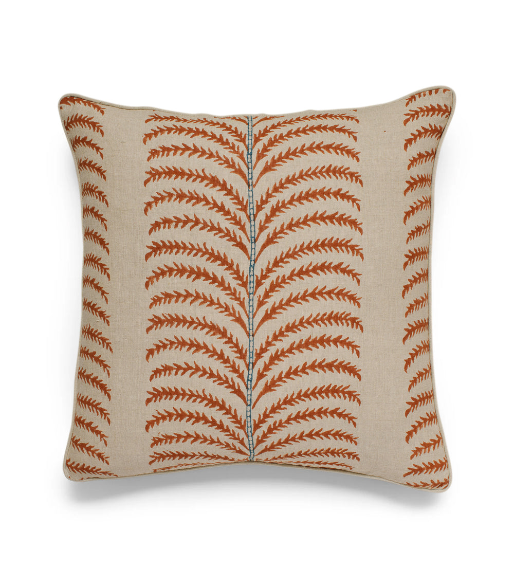 Areca Cushion Cover - Dirty Orange/Airforce Blue