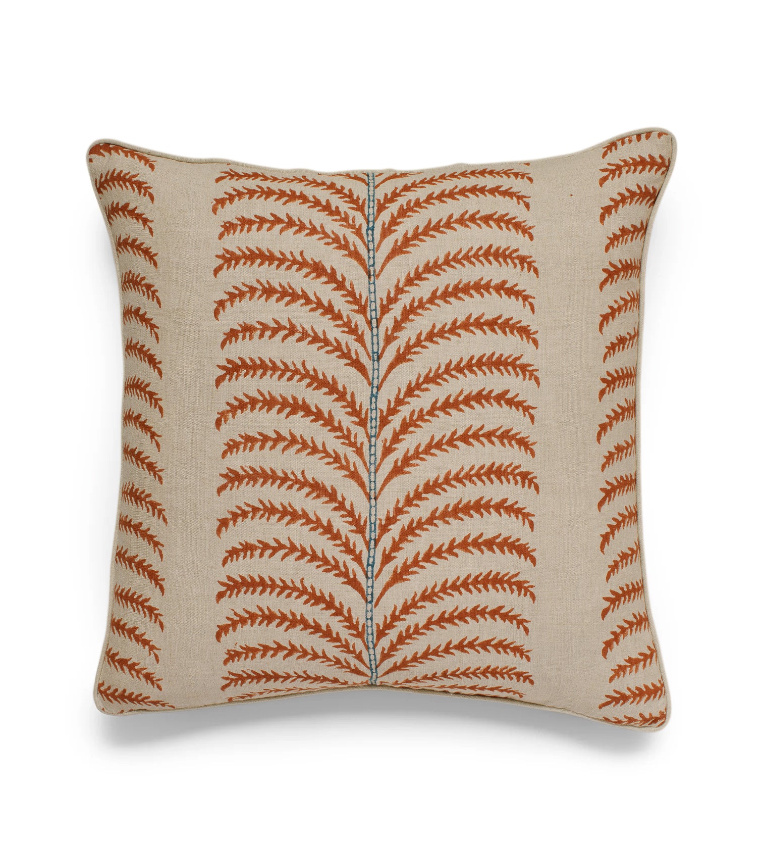 Areca Cushion Cover - Dirty Orange/Airforce Blue