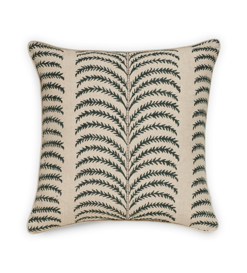 Areca Cushion Cover - Midnight Green