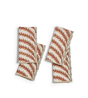 Areca Napkins - Set of Four - Earthy Red