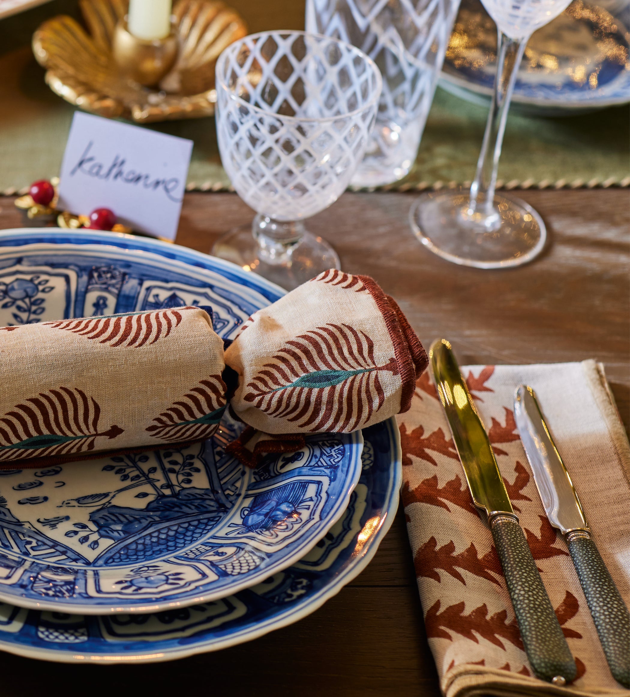 Areca Napkins - Set of Four - Earthy Red
