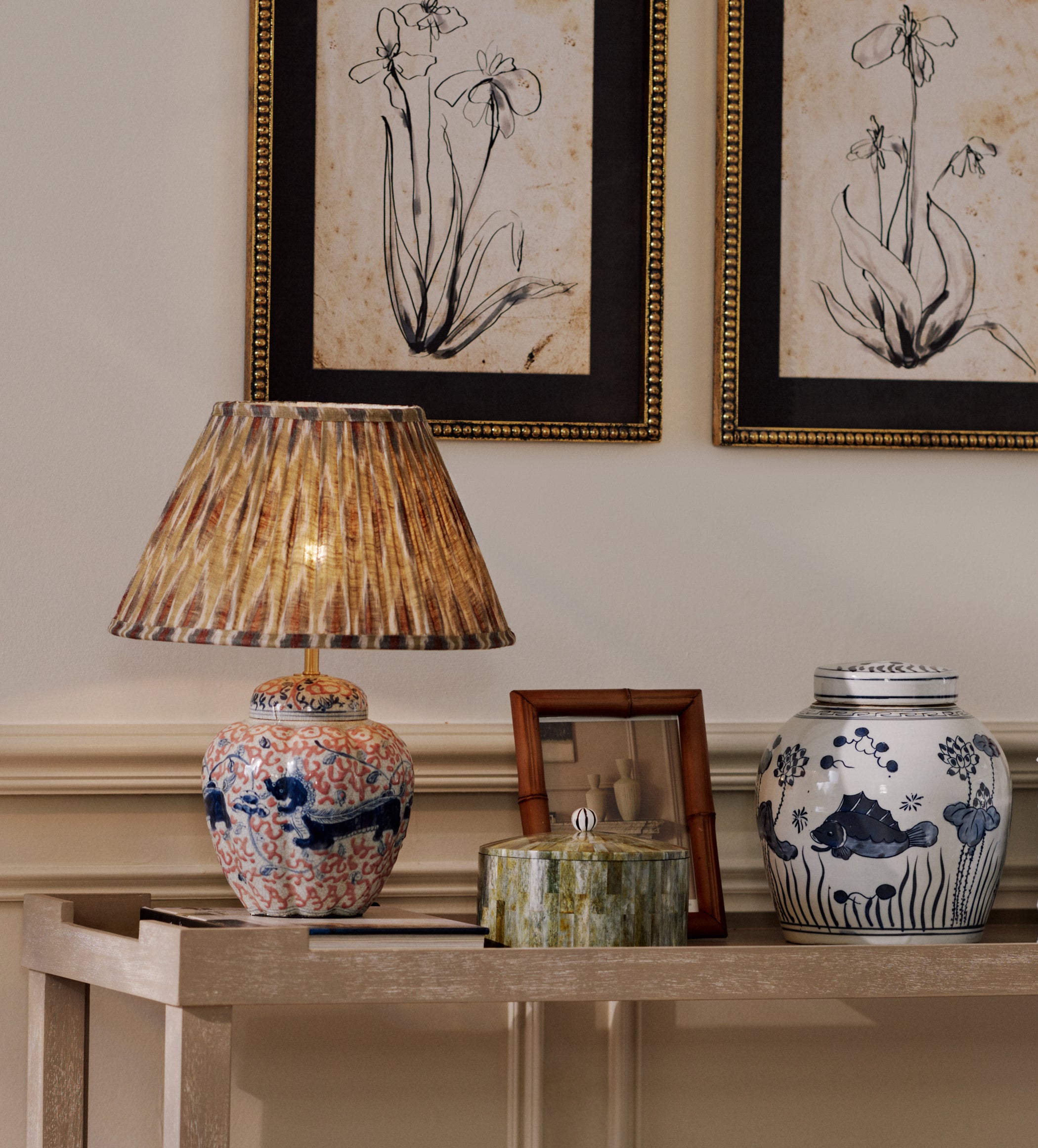 Argyle Lampshade 35cm - Light Olive