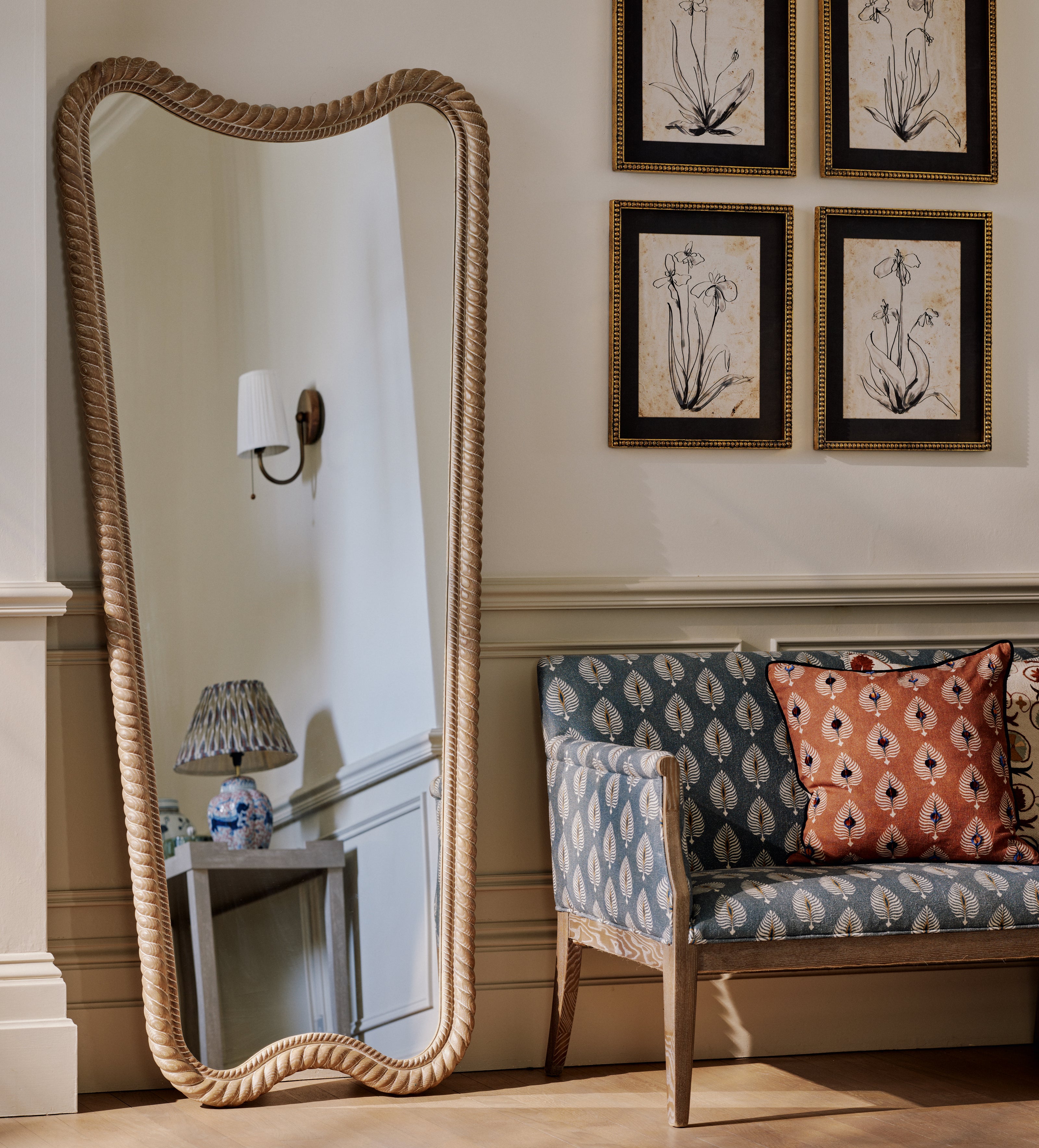 Arin Floor-Standing Mirror - Burnt Oak