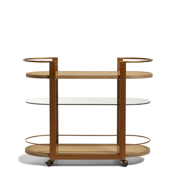 Arnold Drinks Trolley - Weathered Oak/Bronze