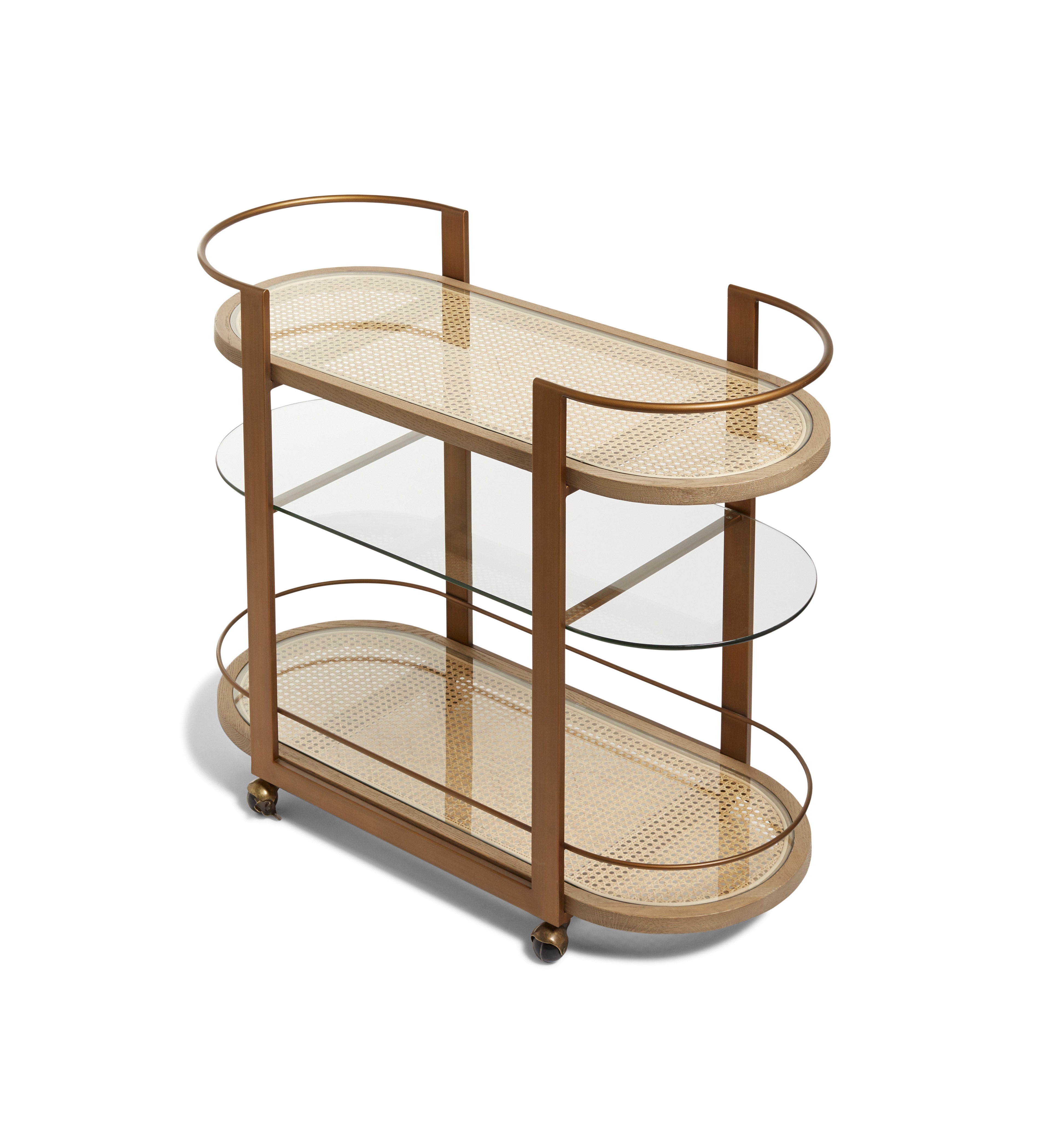 Arnold Drinks Trolley - Weathered Oak/Bronze | OKA
