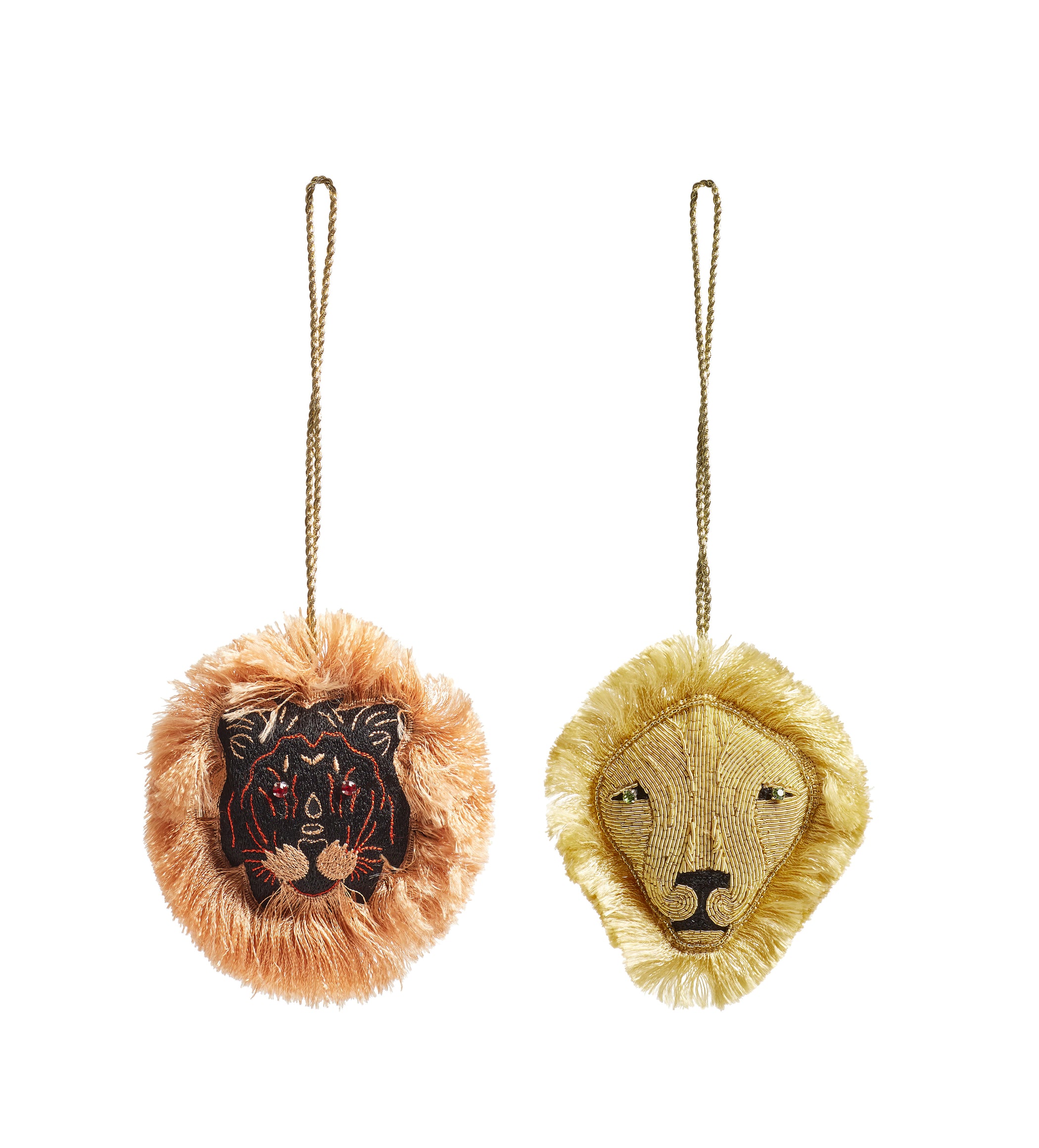 Asiatic Lion Hanging Decorations Pair - Multi