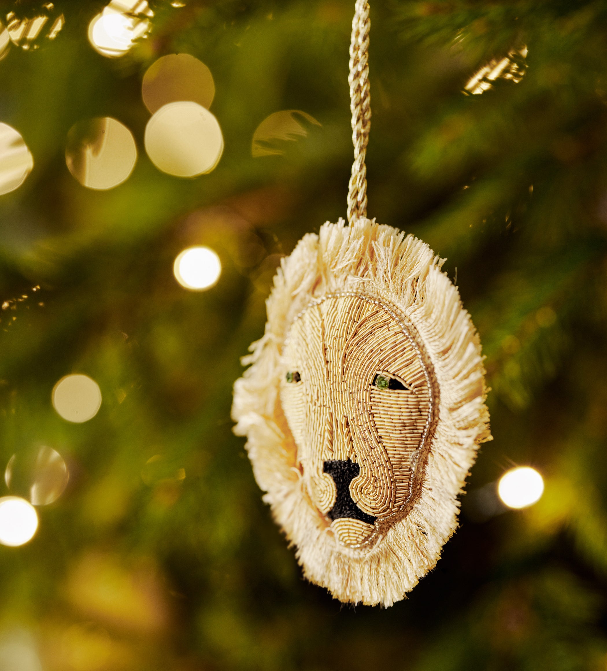 Asiatic Lion Hanging Decorations Pair - Multi