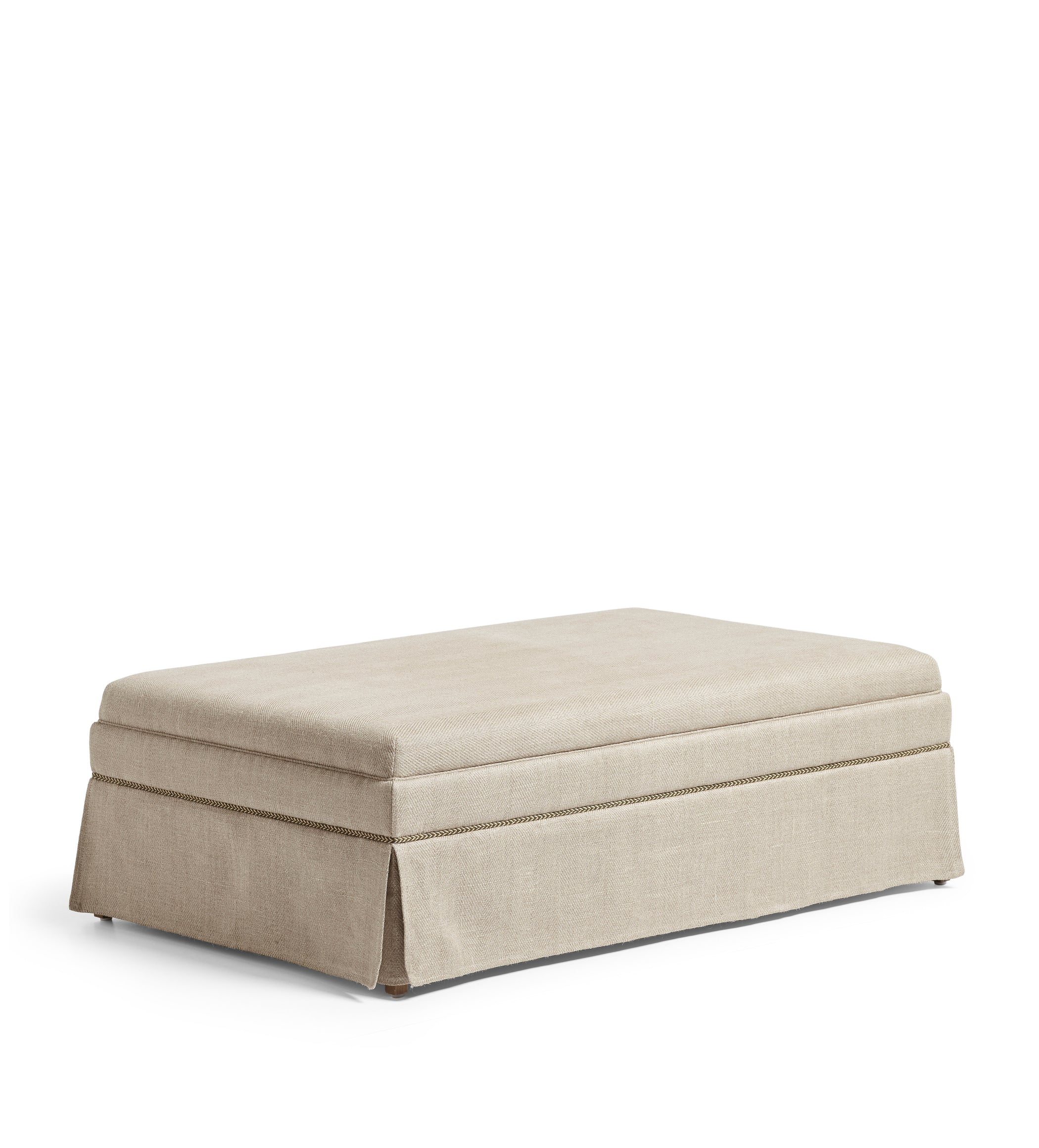 Aston Ottoman - Wild Oats Herringbone