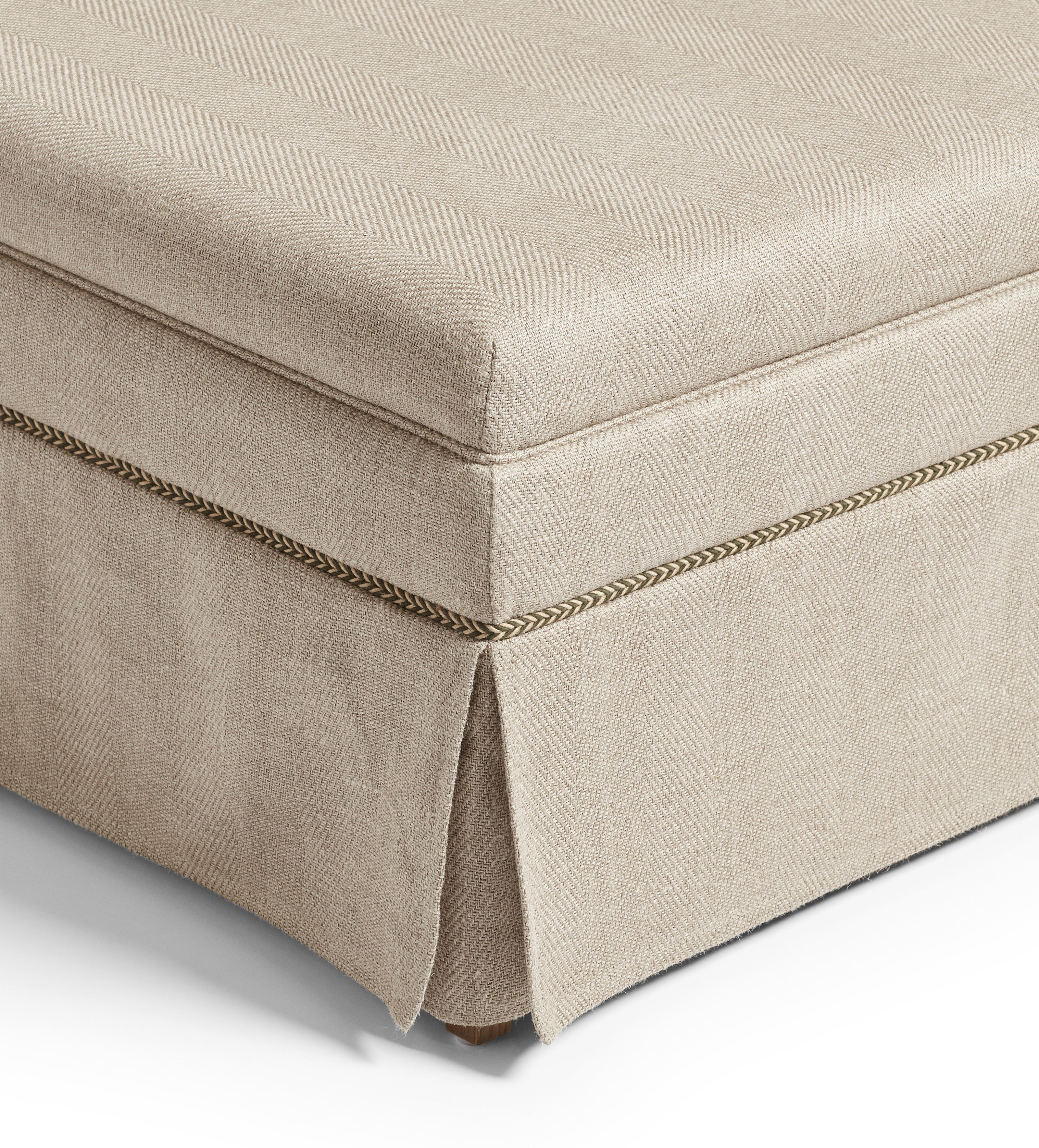 Aston Ottoman - Wild Oats Herringbone