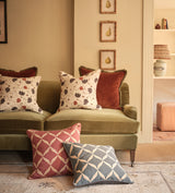 Atara Cushion Cover - Air Force Blue/Russet