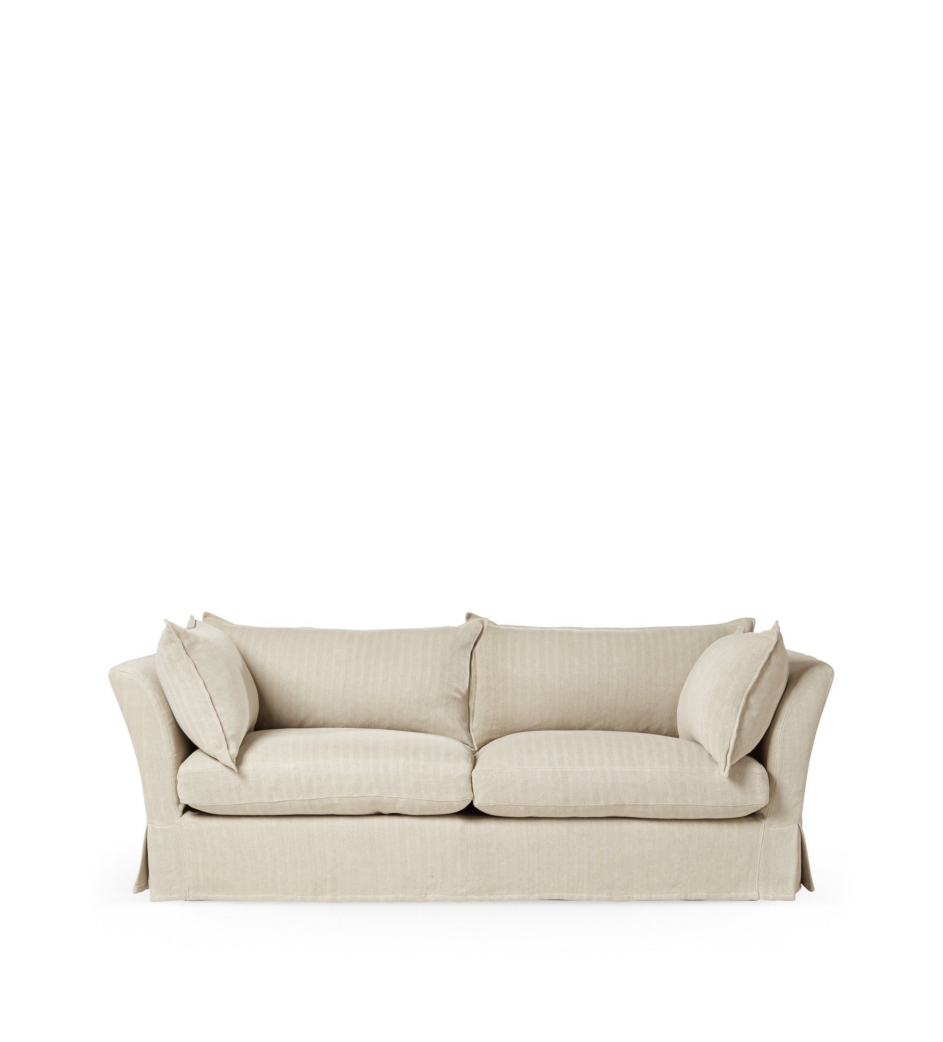 Avitus Linen 3 Seater Sofa Flax Narrow Herringbone