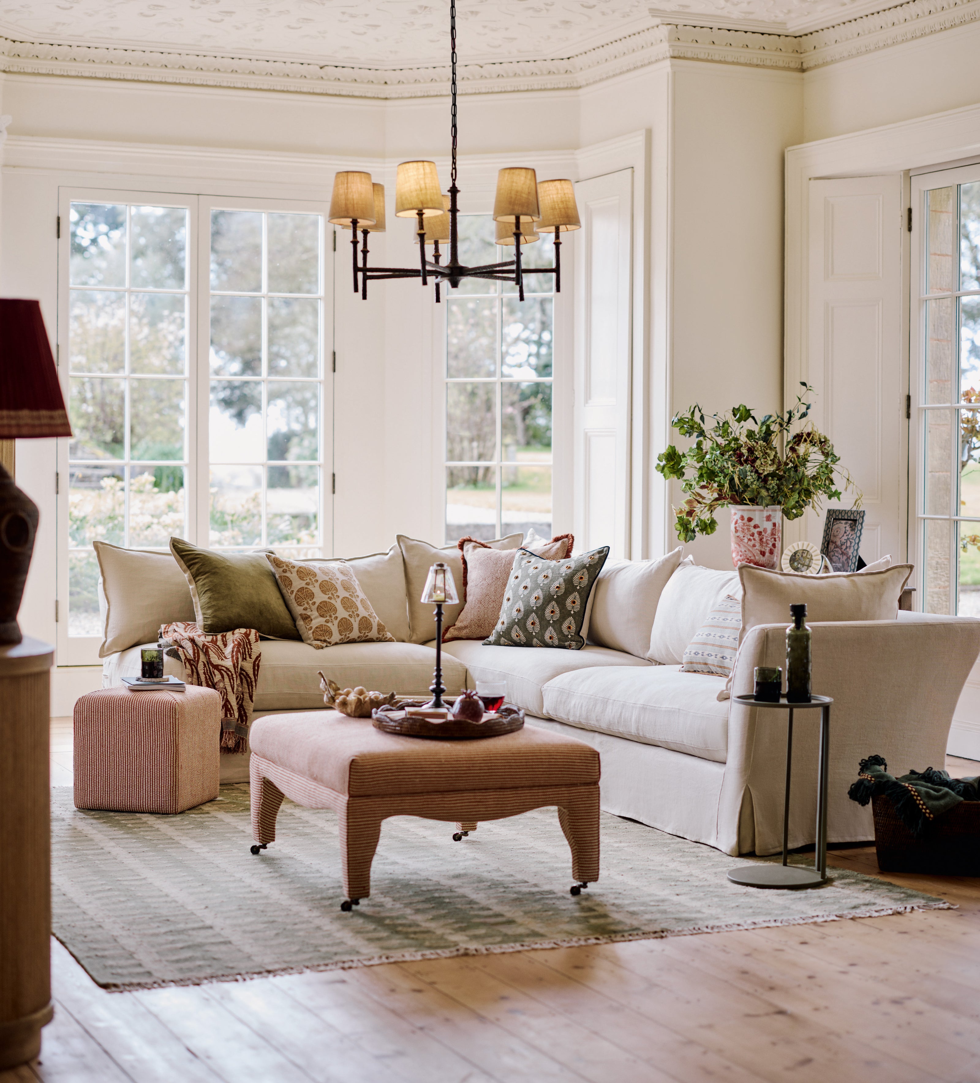 Avitus Linen Corner Sofa - Natural