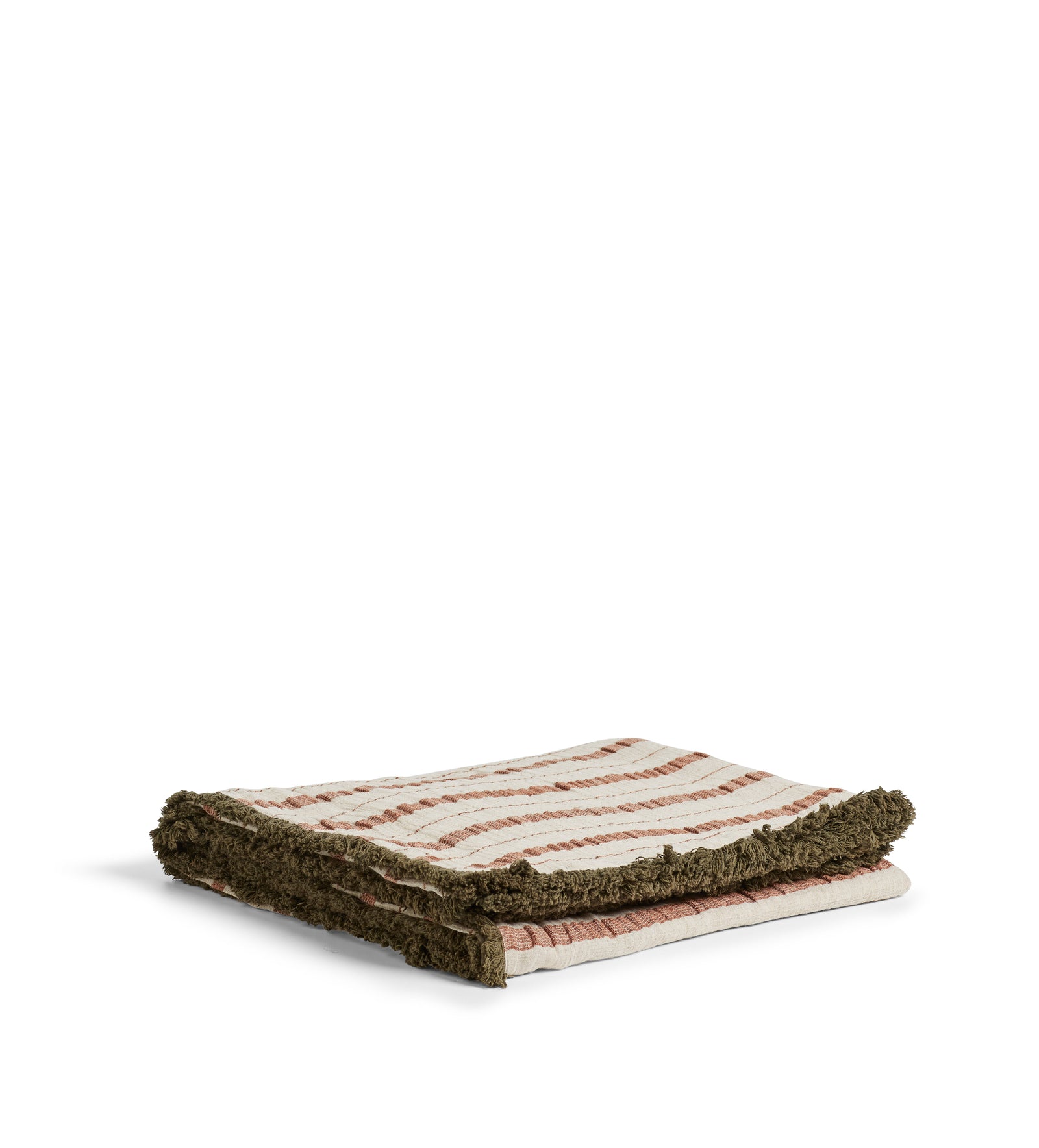 Avonlea Stripe Throw with Fringing - Green