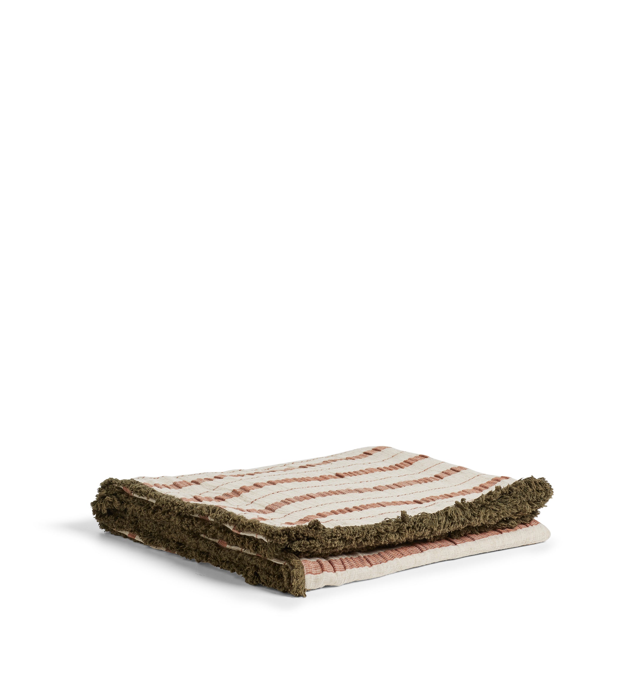 Avonlea Stripe Throw with Fringing - Green