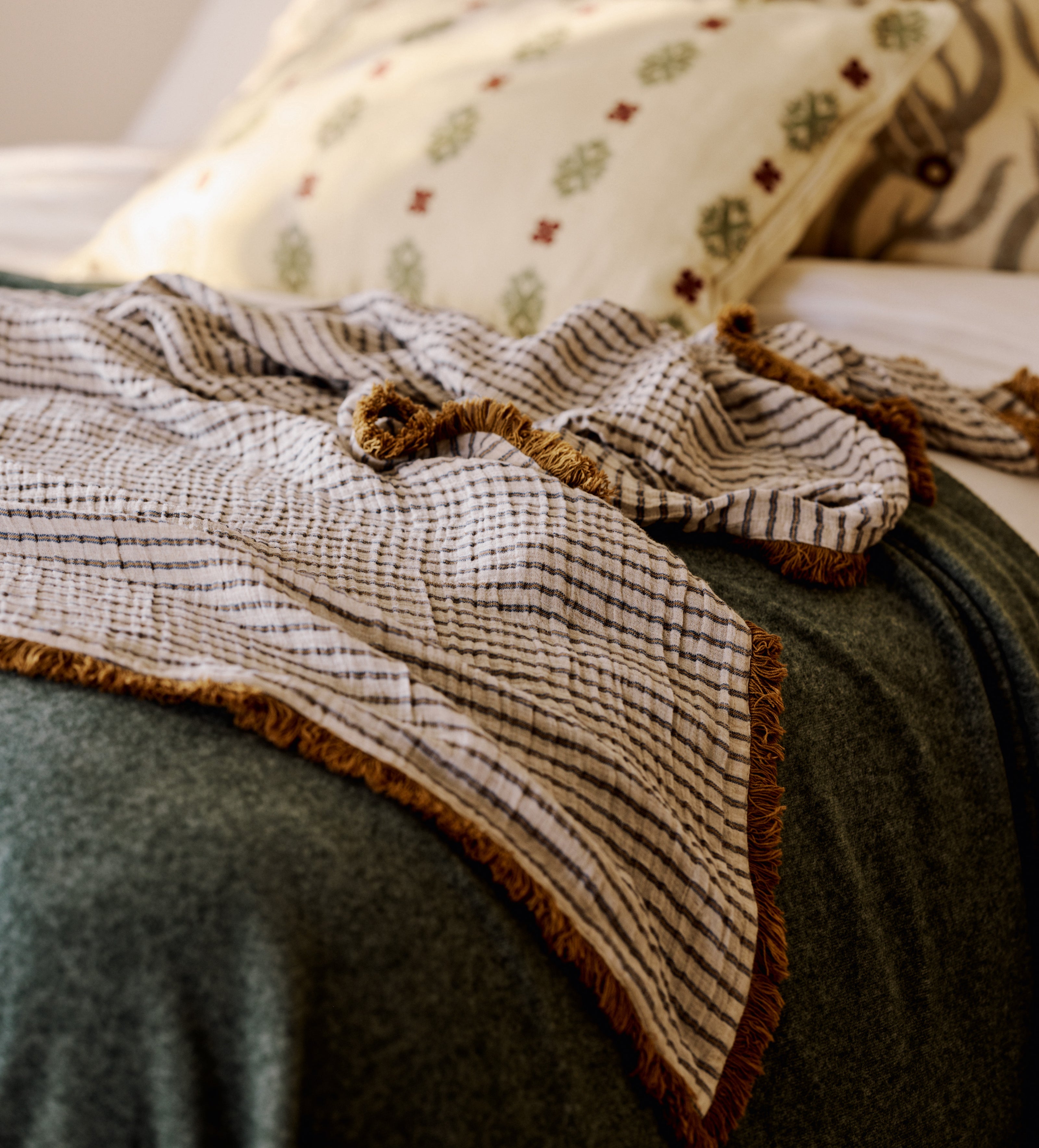 Avonlea Throw with Fringing - Ochre