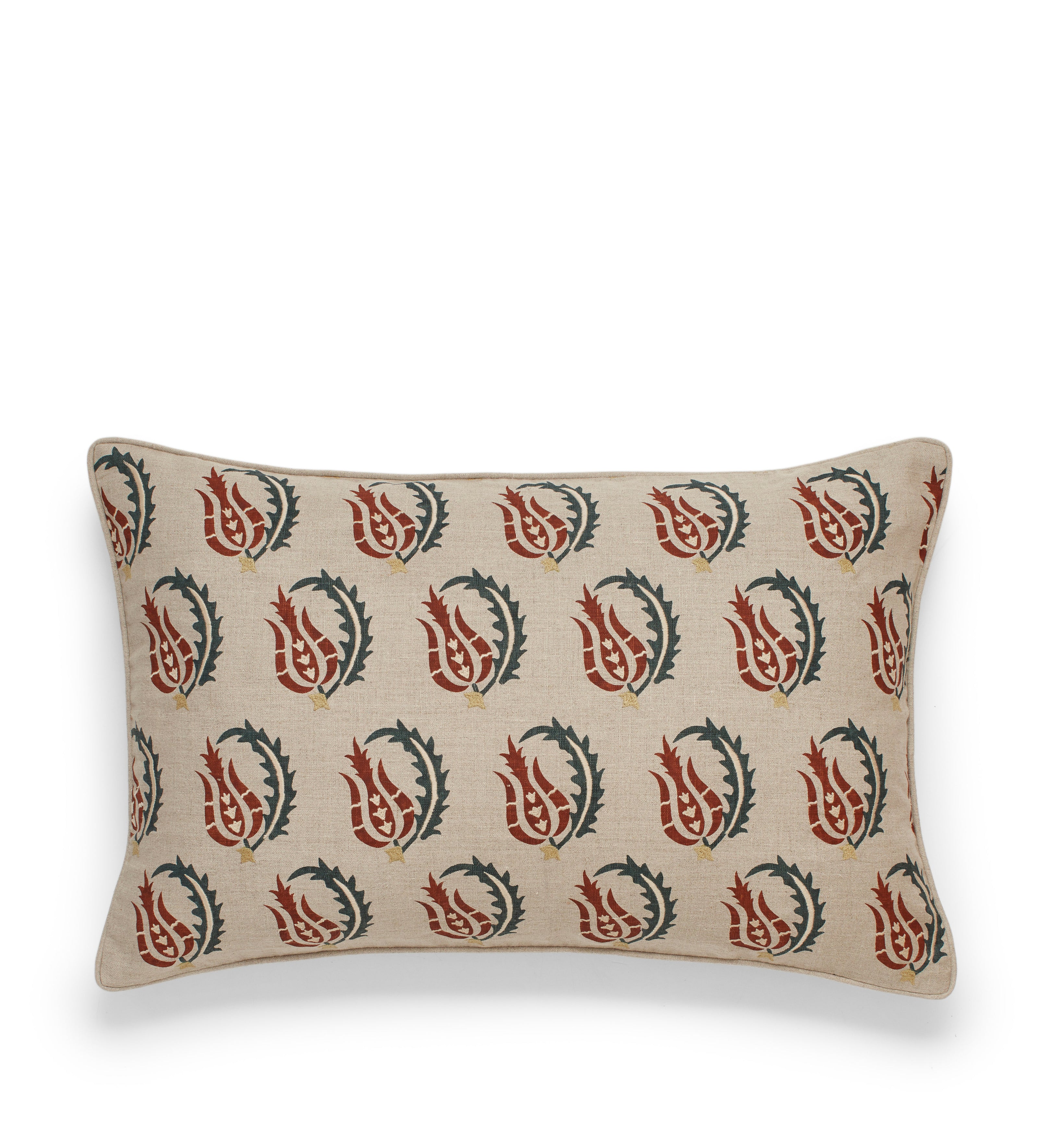 Babur Cushion Cover - Warm Red/Air Force Blue