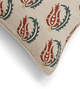 Babur Cushion Cover - Warm Red/Air Force Blue
