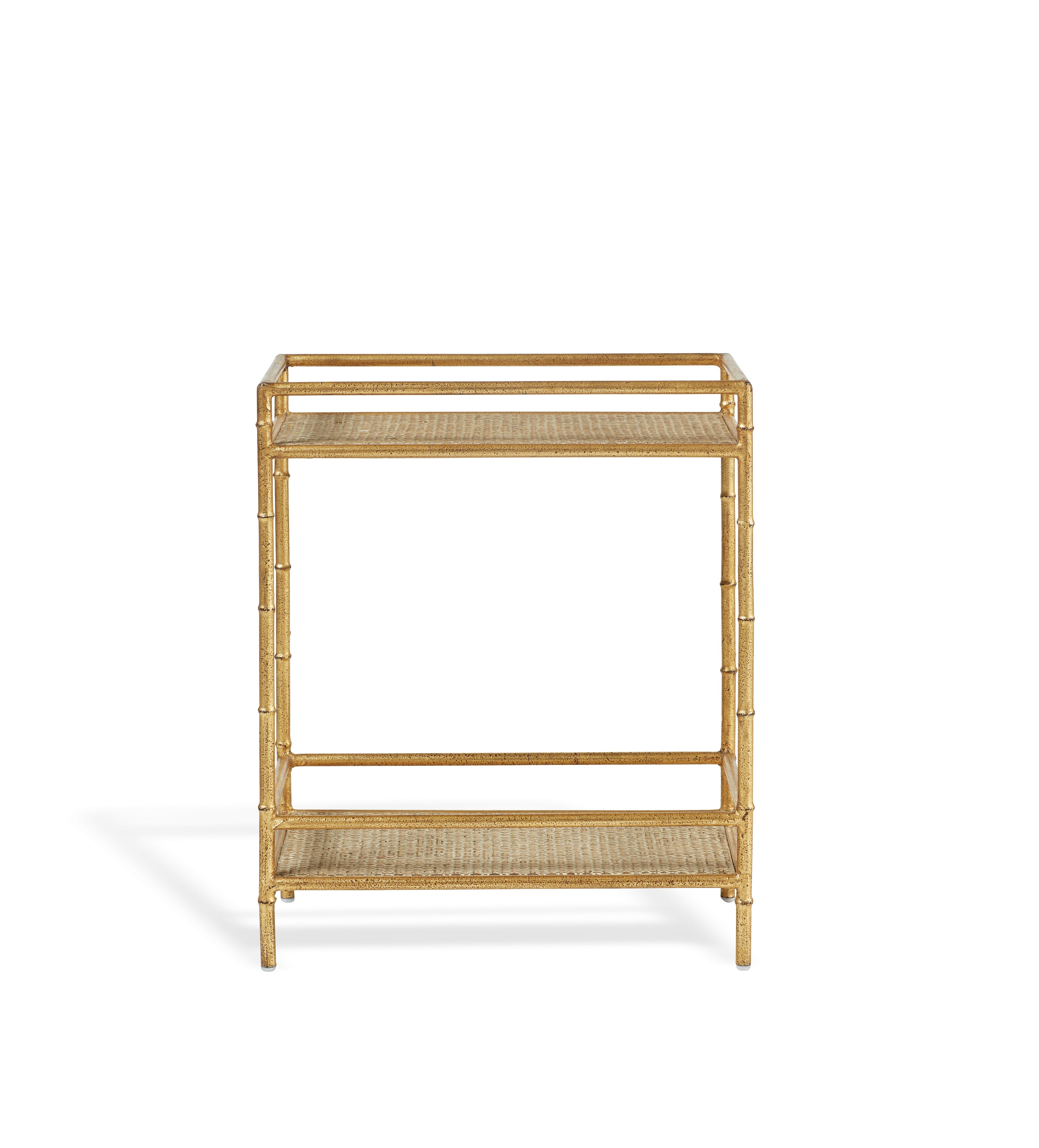Baricella Side Table with Shelves - Light Grey