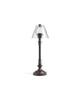 Barton Table Lamp with Glass Shade - Black/Antique Gold