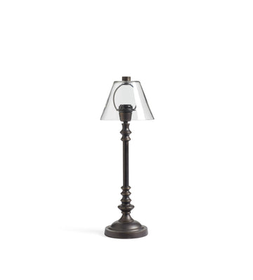 Barton Table Lamp with Glass Shade - Black/Antique Gold