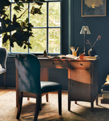Barton Table Lamp with Glass Shade - Black/Antique Gold