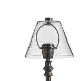 Barton Table Lamp with Glass Shade - Black/Antique Gold