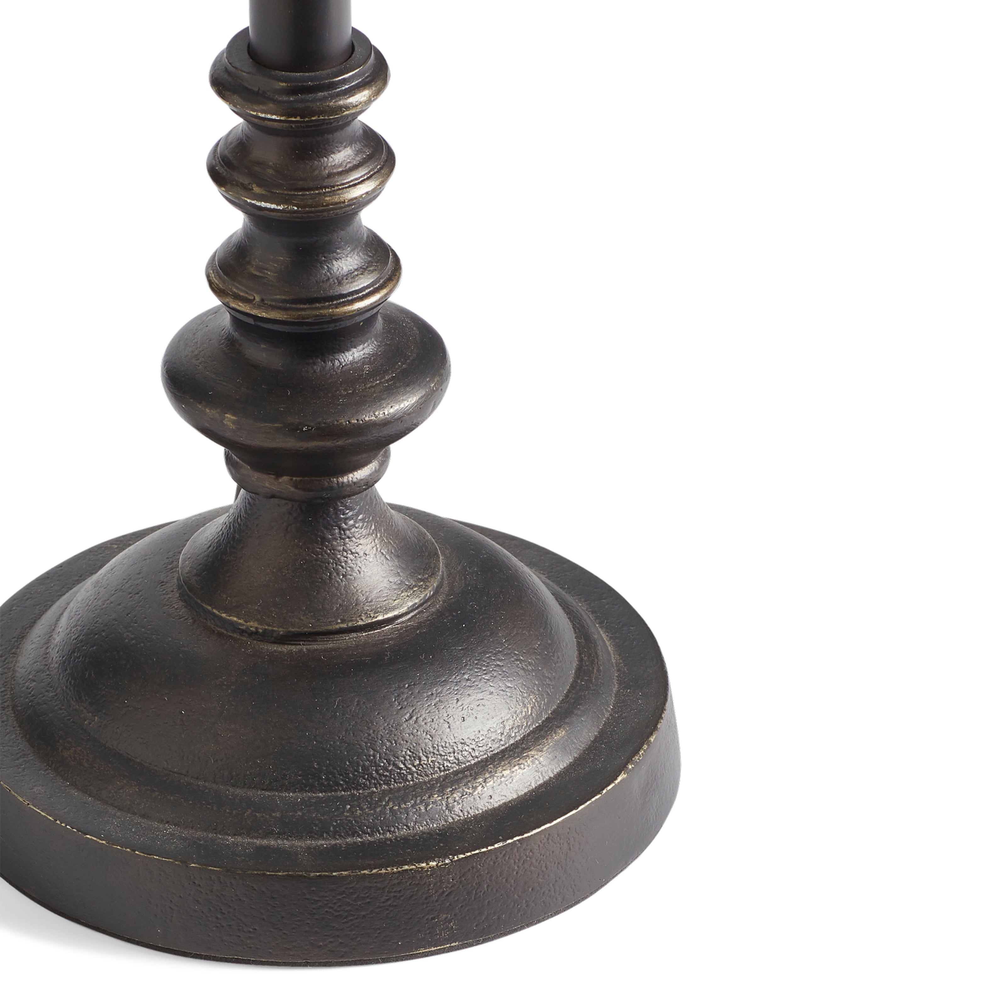 Barton Table Lamp with Glass Shade - Black/Antique Gold