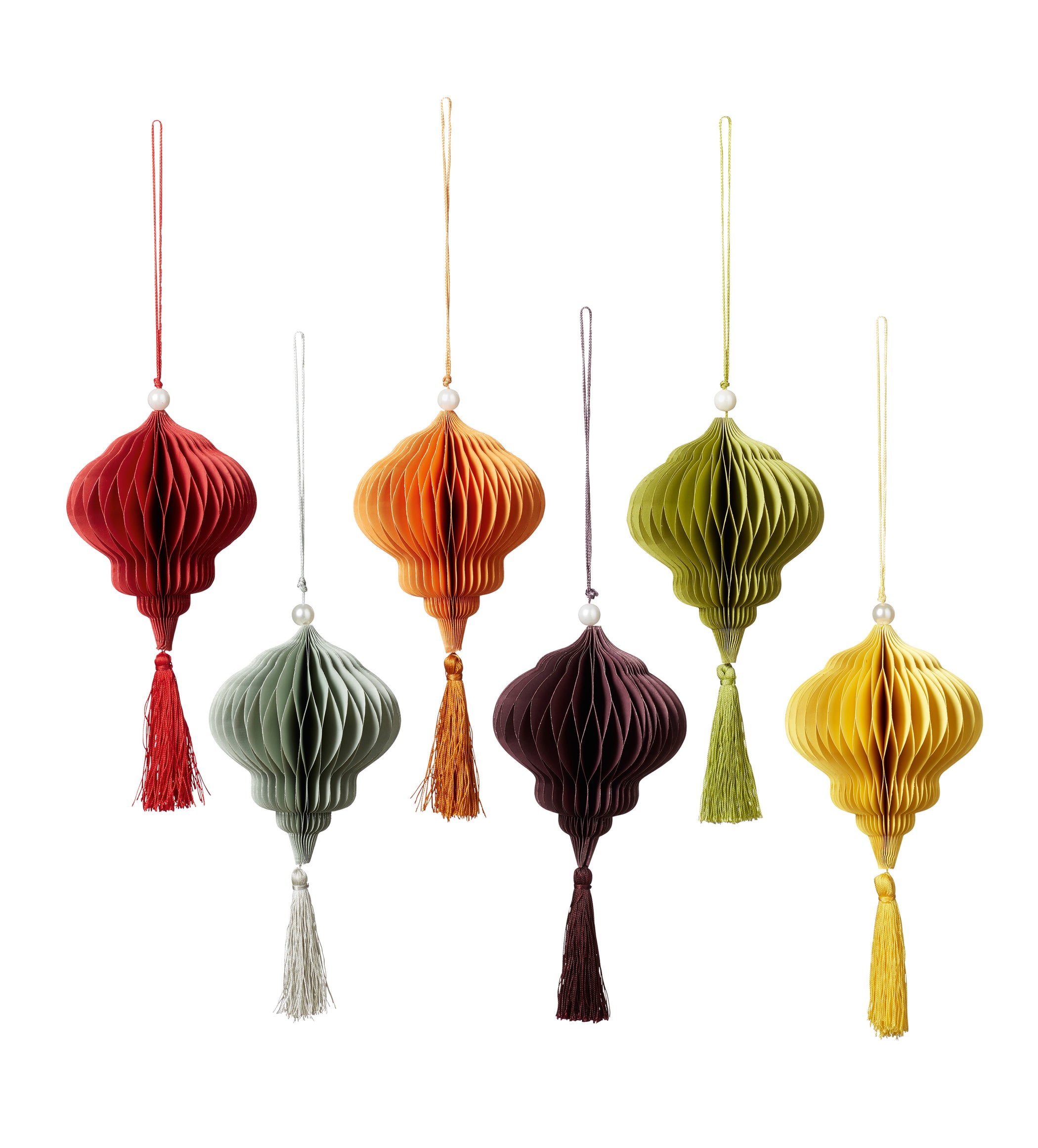 Bauble Honeycomb Decoration - Set of Six - Multi