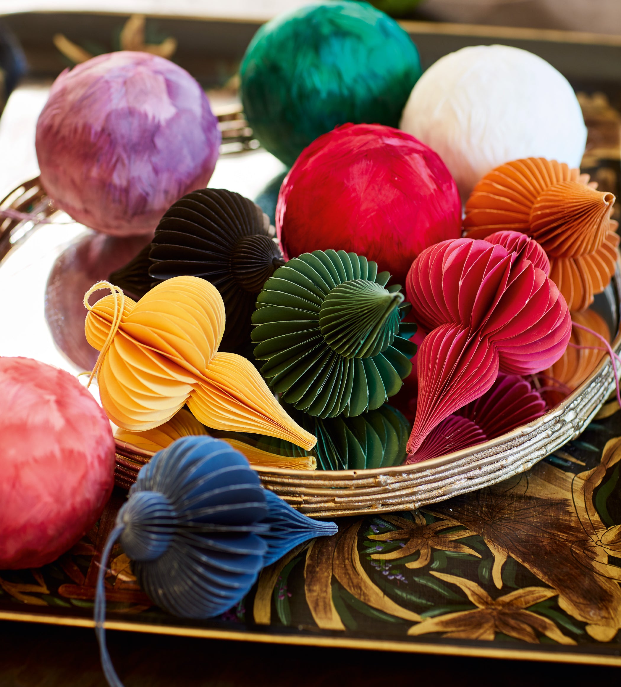 Bauble Honeycomb Decoration - Set of Six - Multi