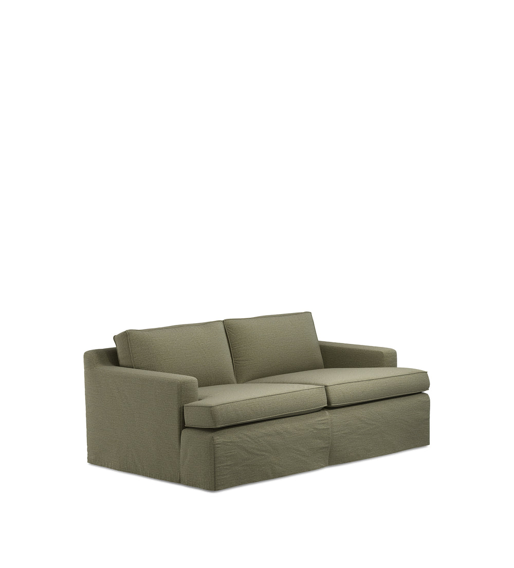 COVER ONLY - Beale Clever Linen Loose Cover for 2-Seater Sofa - Dune Green