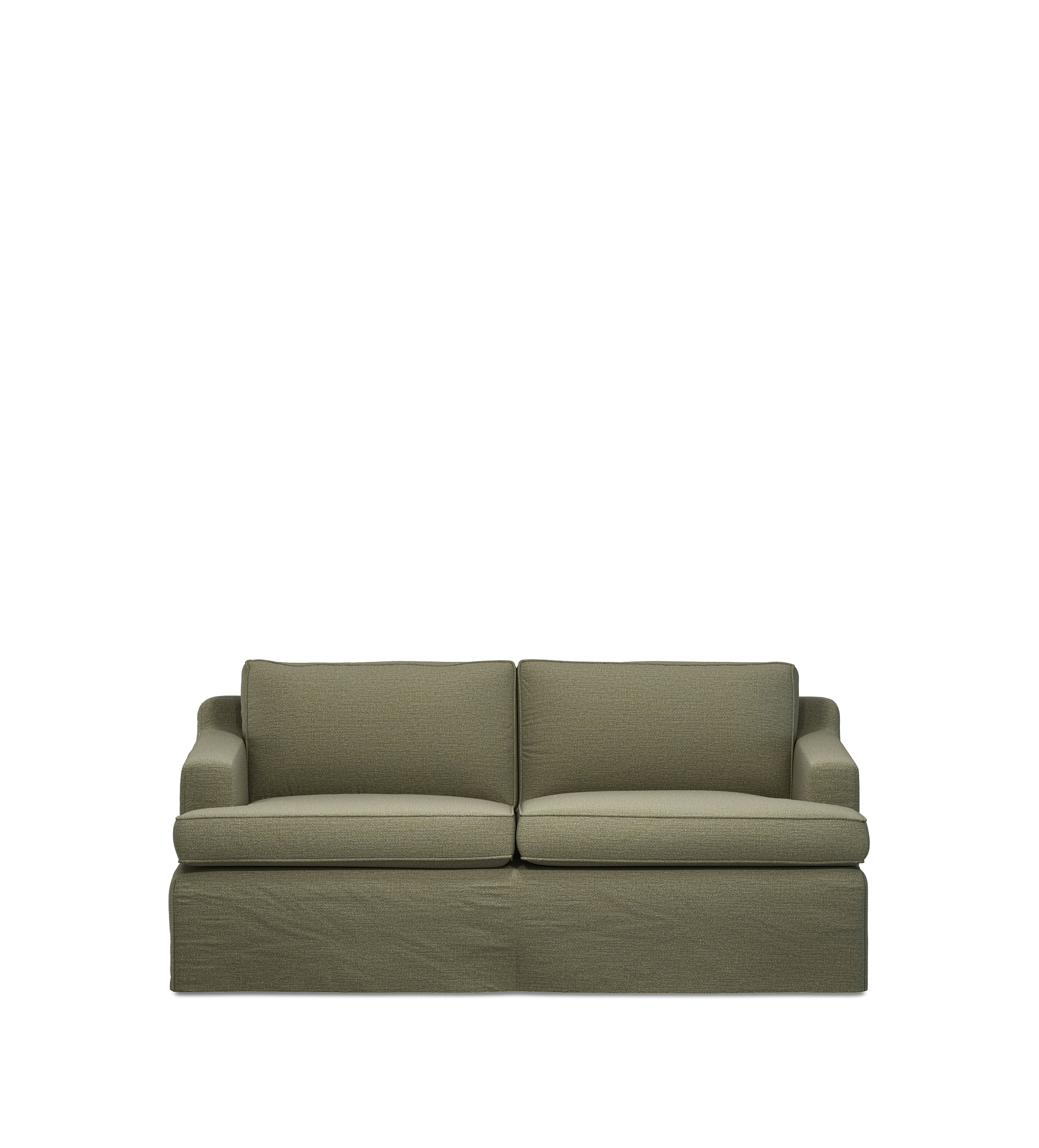 COVER ONLY - Beale Clever Linen Loose Cover for 2-Seater Sofa - Dune Green