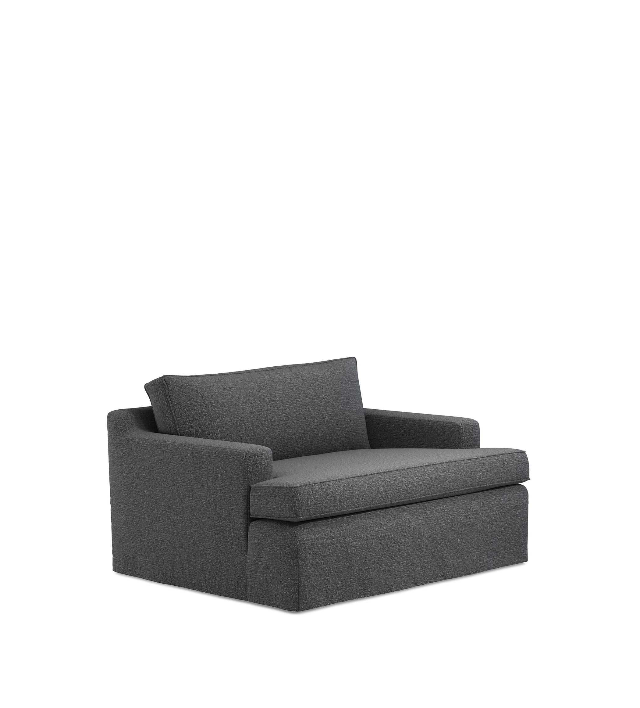 COVER ONLY - Beale Clever Linen Loose Cover for Loveseat - Anthracite