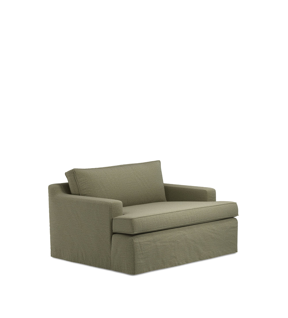 COVER ONLY - Beale Clever Linen Loose Cover for Loveseat - Dune Green