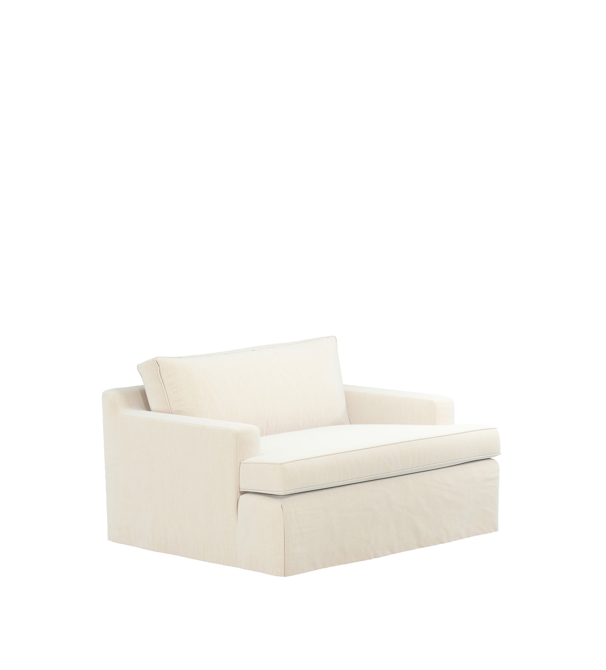 COVER ONLY - Beale Clever Linen Loose Cover for Loveseat - Dyed Oyster